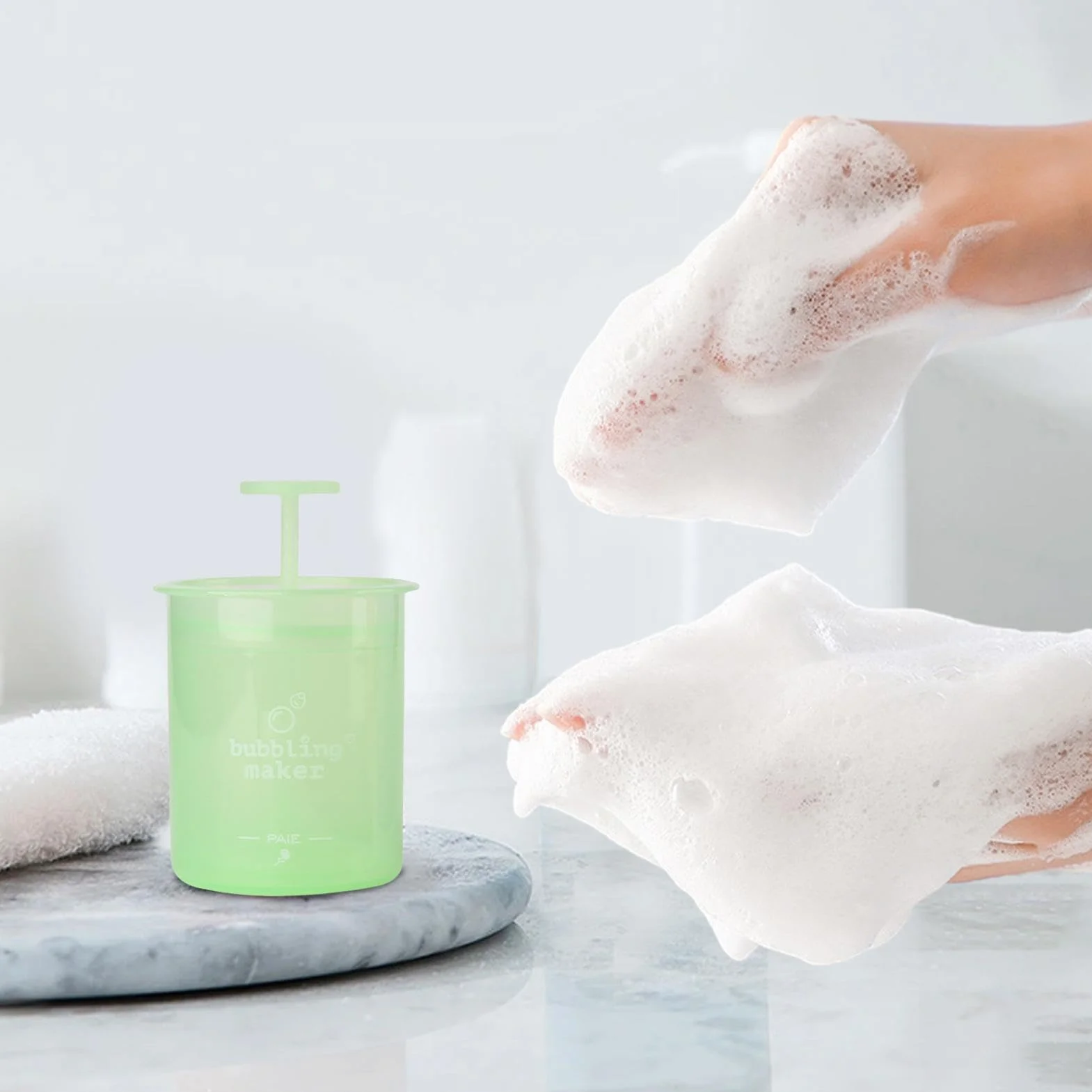Schiumatore per lavaggio del viso, creatore di schiuma,Bottiglie schiumogene per la pulizia del viso Bubble Foamer | Strumento ergonomico per la pulizia del viso, creatore di schiuma
