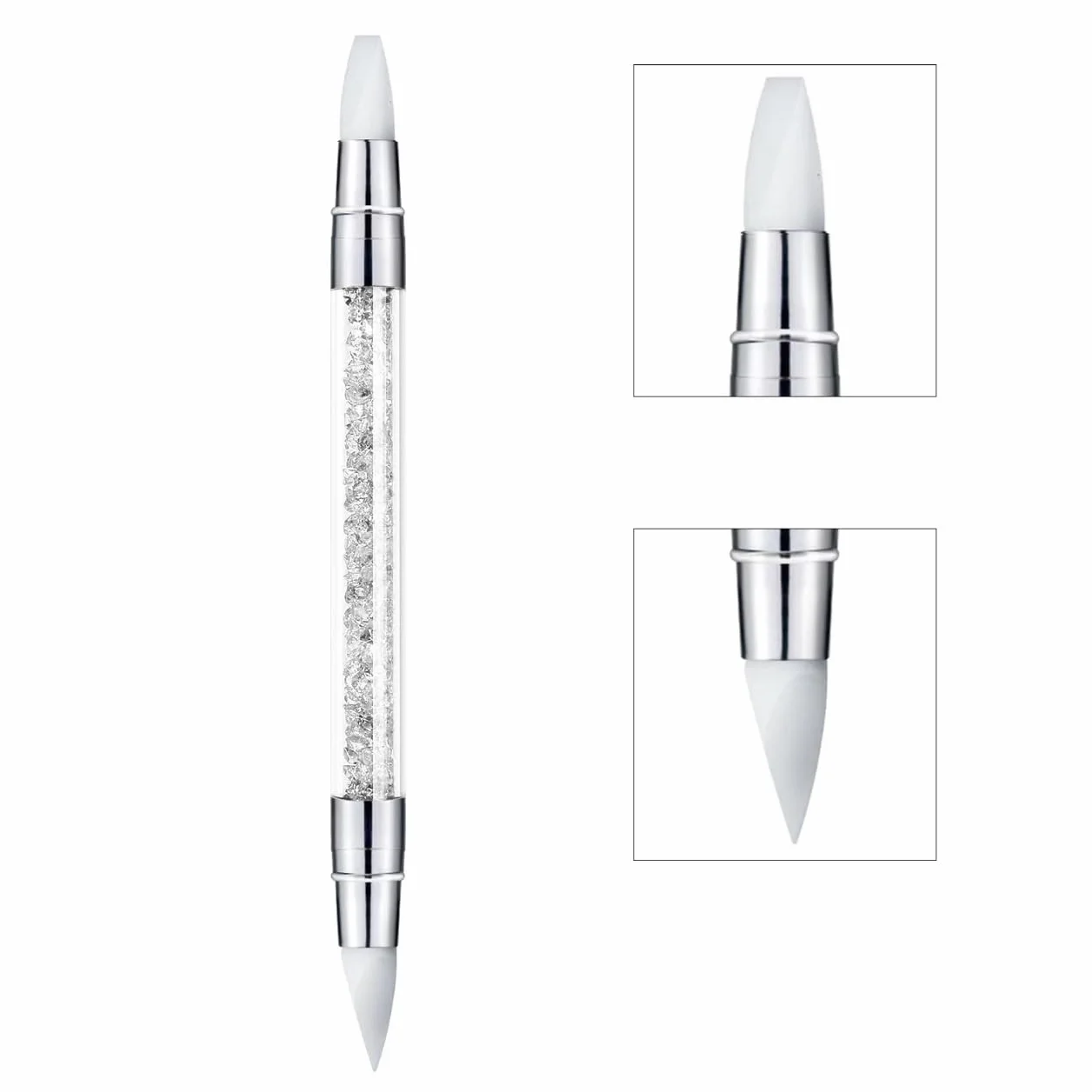 Penna per scultura per nail art, 5 pezzi, strumenti per unghie in silicone a doppia punta per resina, pennelli in silicone, penna acrilica, pennelli per nail art, nail art intaglio, disegno