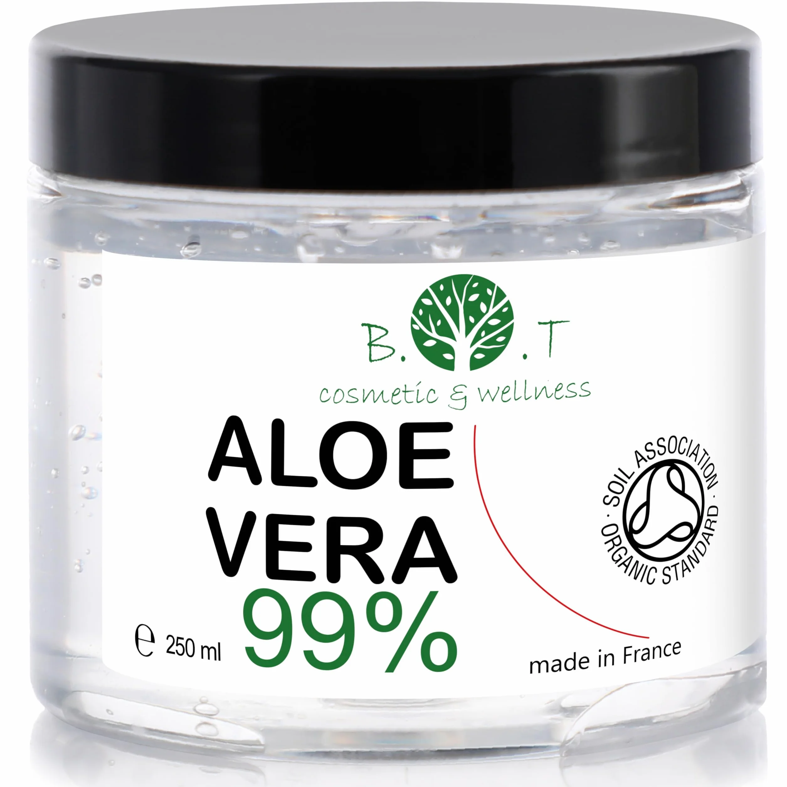 Gel di Aloe Vera Puro 100% Idratante per Viso Corpo e Capelli 250ml