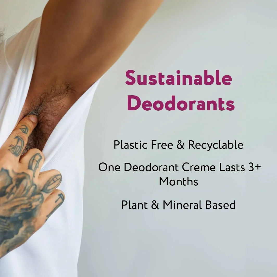 Elsa's Organic Skin Foods, Creme deodoranti naturali, confezione da 3, oceano, amore, limone ghiaccio, senza alluminio, senza bicarbonato di sodio, protezione 24 ore, senza plastica, deodorante per