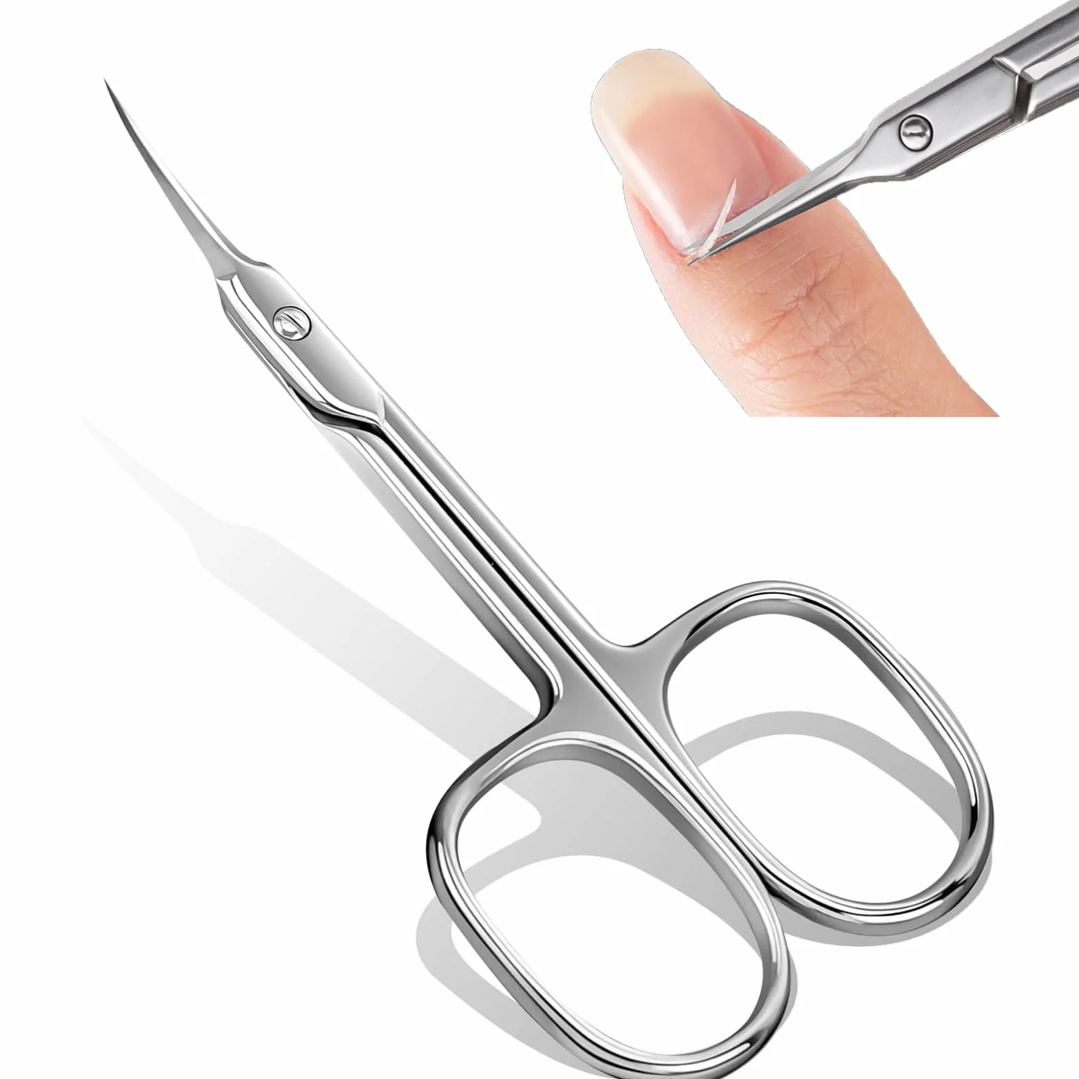Forbici Professionali per Cuticole a Punta Sottile e Curva - Manicure Acciaio Inossidabile