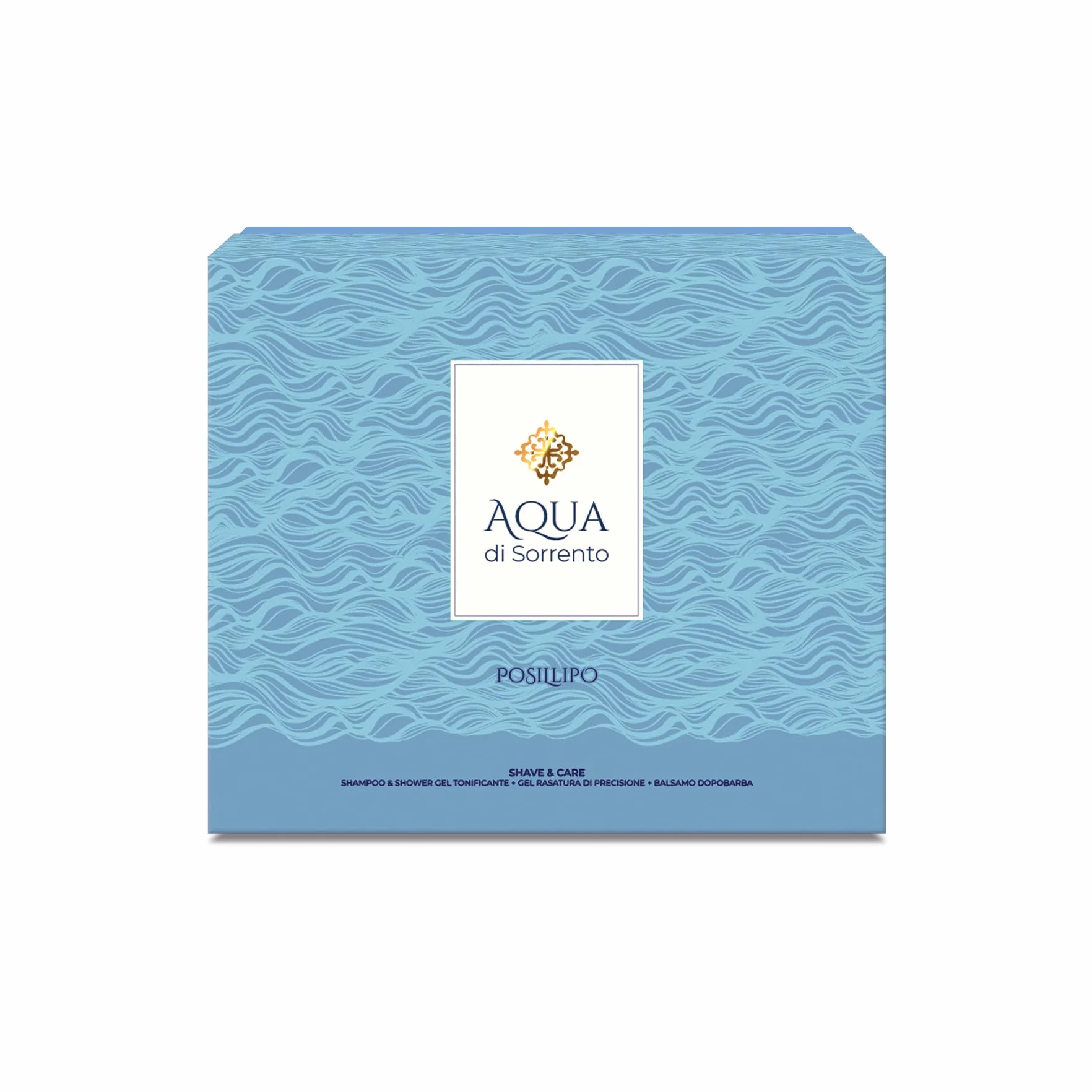 AQUA DI SORRENTO | Posillipo, Confezione Regalo Uomo, Gel Doccia e Shampoo & Shower Gel da 200ml + Balsamo Dopobarba 100ml, Fragranza Agrumata, Floreale e Legnosa