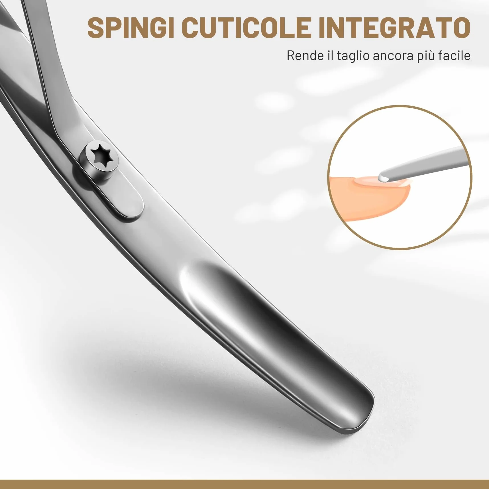 FERYES Tagliacuticole Professionale 2 in 1 Pinza per Cuticole 6 mm Acciaio Inossidabile