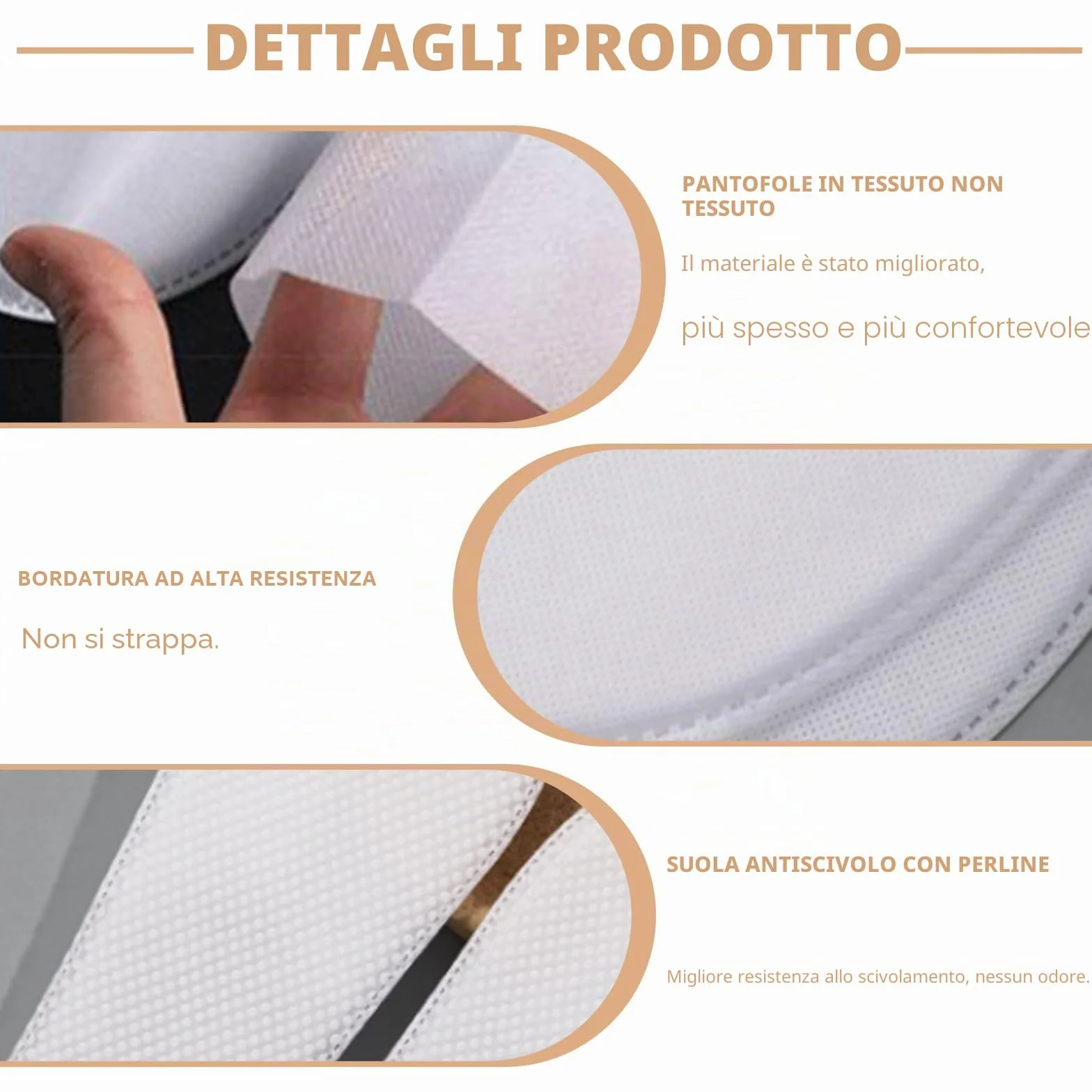 Pantofole in spugna Terry bianche chiuse 4 mm per hotel salone spa casa