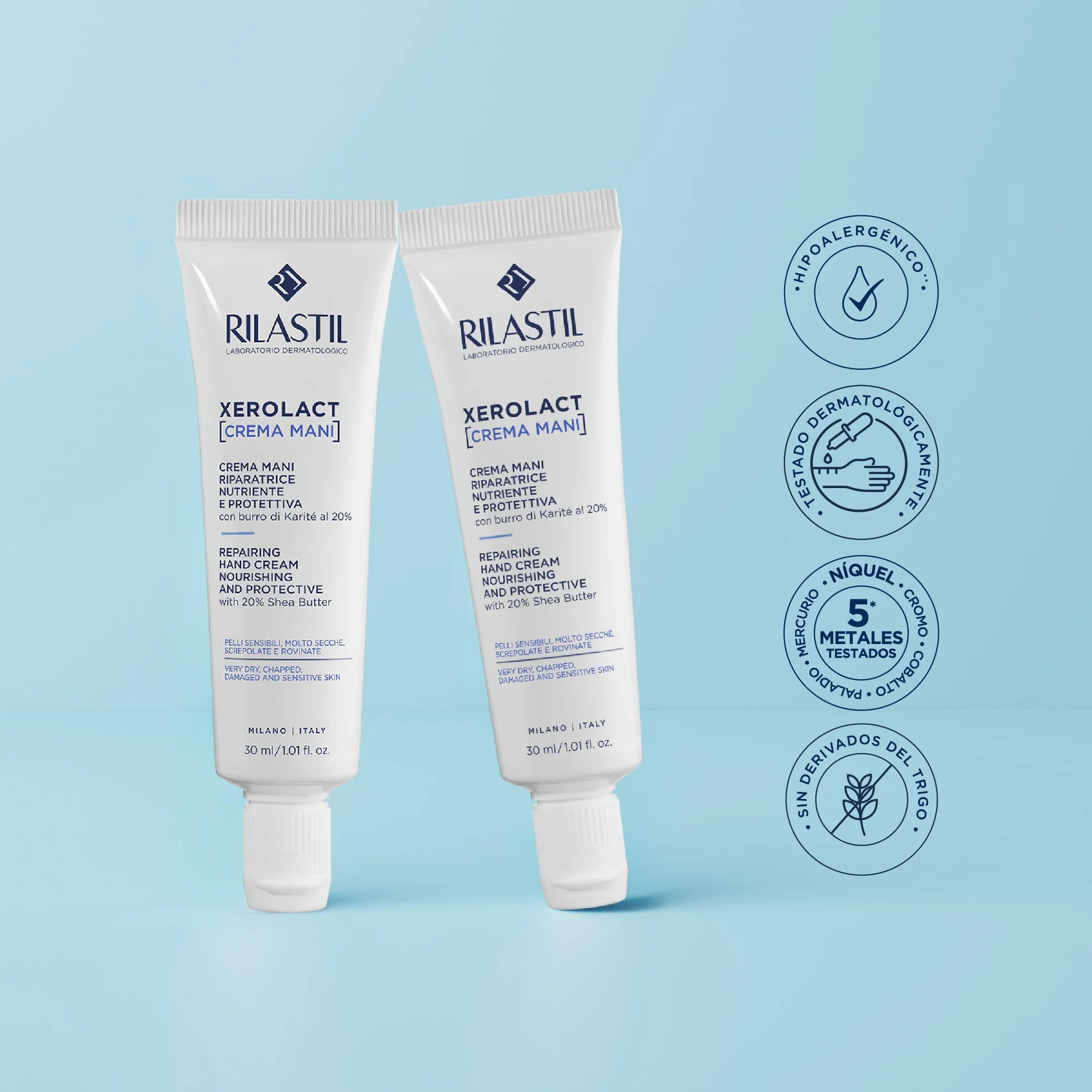 Rilastil Xerolact Crema Mani Riparatrice 100ml per Pelli Sensibili e Molto Secche