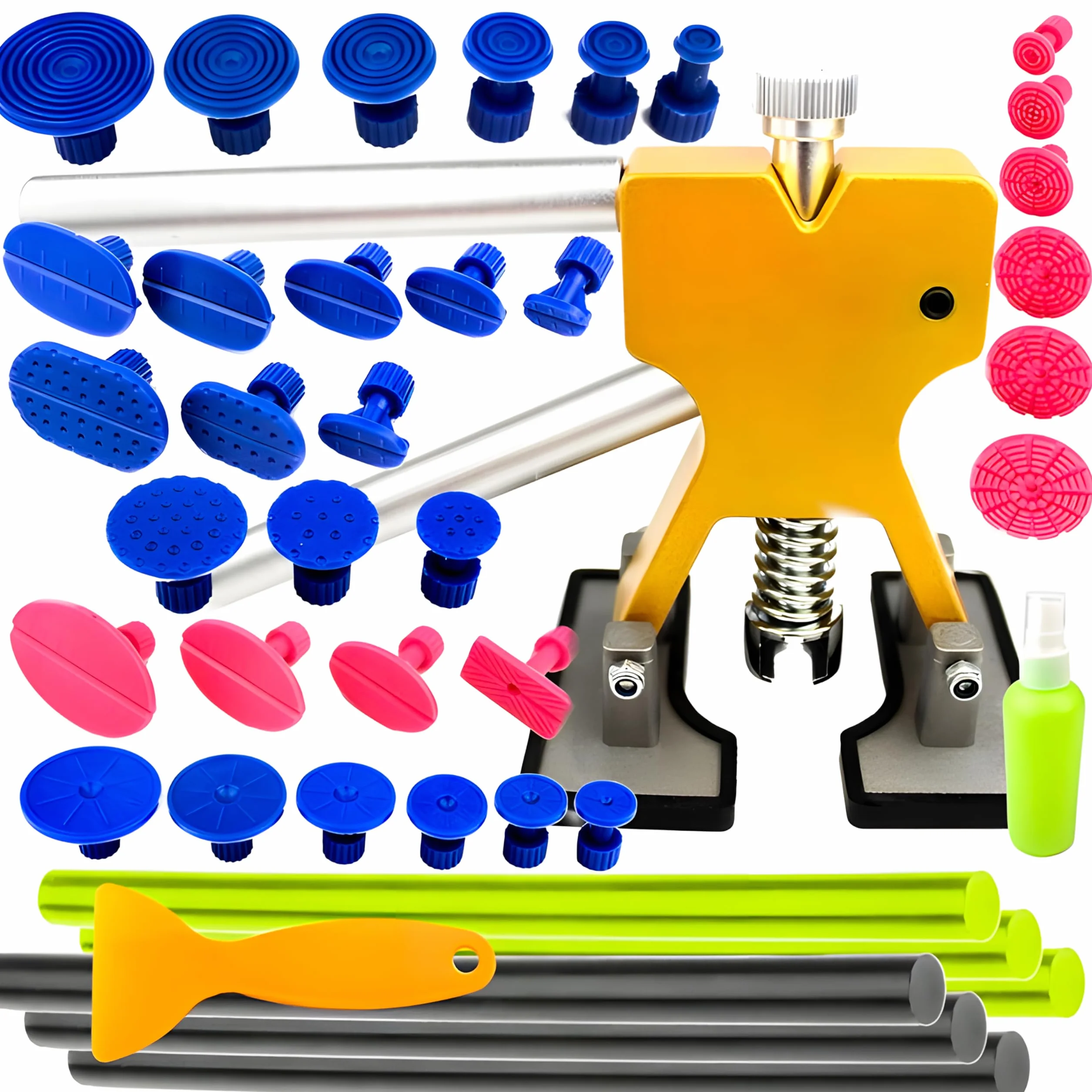 Retoo Kit Riparazione Ammaccature Auto 42 Pezzi Martello Scorrevole Rimuovere Danni Senza Vernice