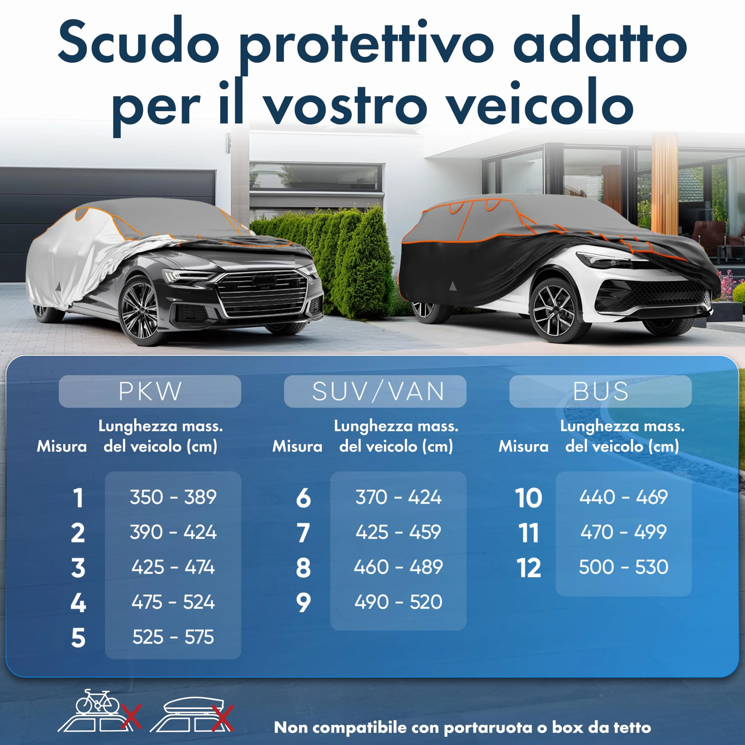 WALSER Perma Protect telo antigrandine per auto Misura 3, copertura certificata TÜV Austria, idrorepellente