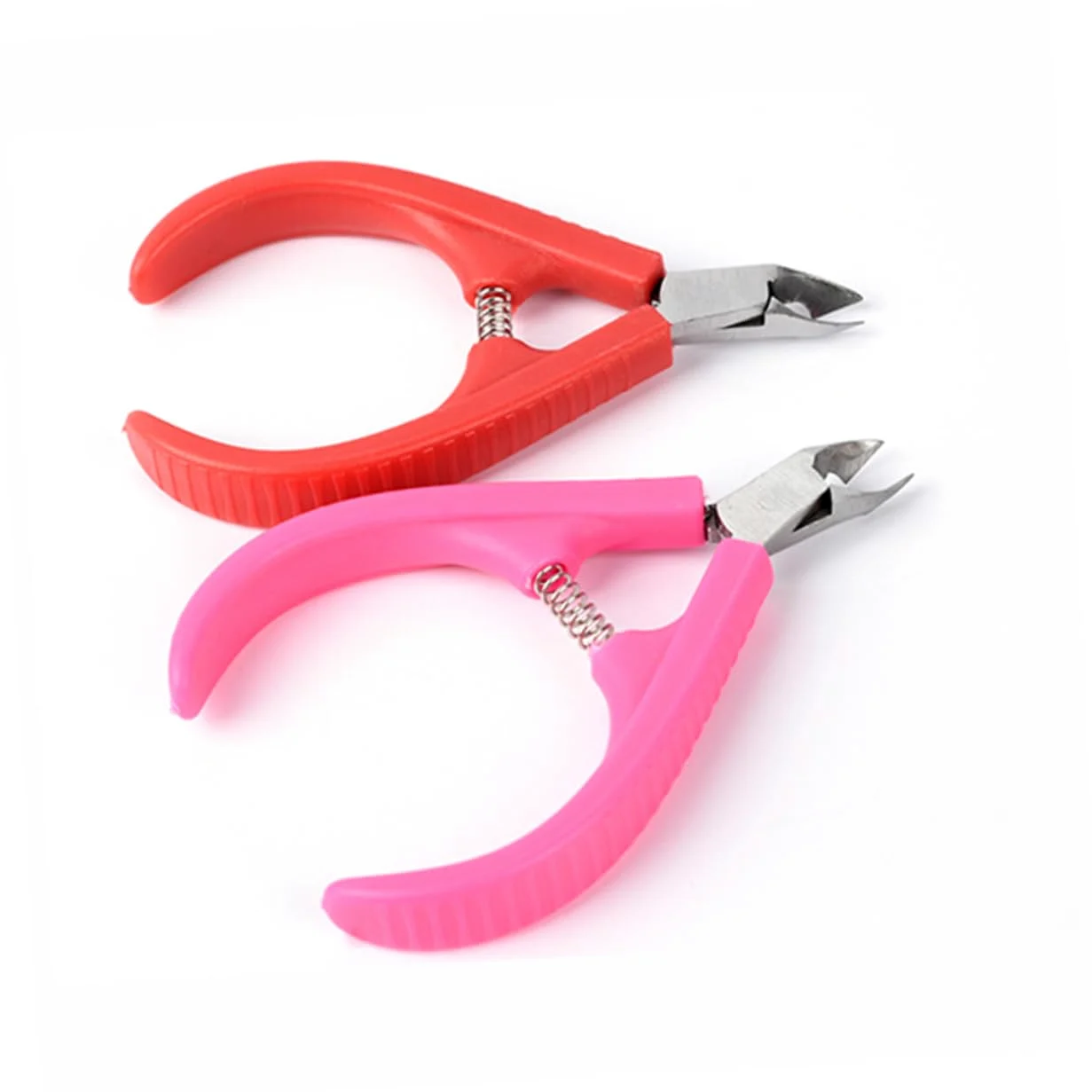 FRCOLOR 6pezzi Pinze Per Cuticole Plastica Con Manico Antiscivolo Per Manicure e Pedicure Rosa Strumento Professionale Per Rimuovere La Morta Salone e Casa