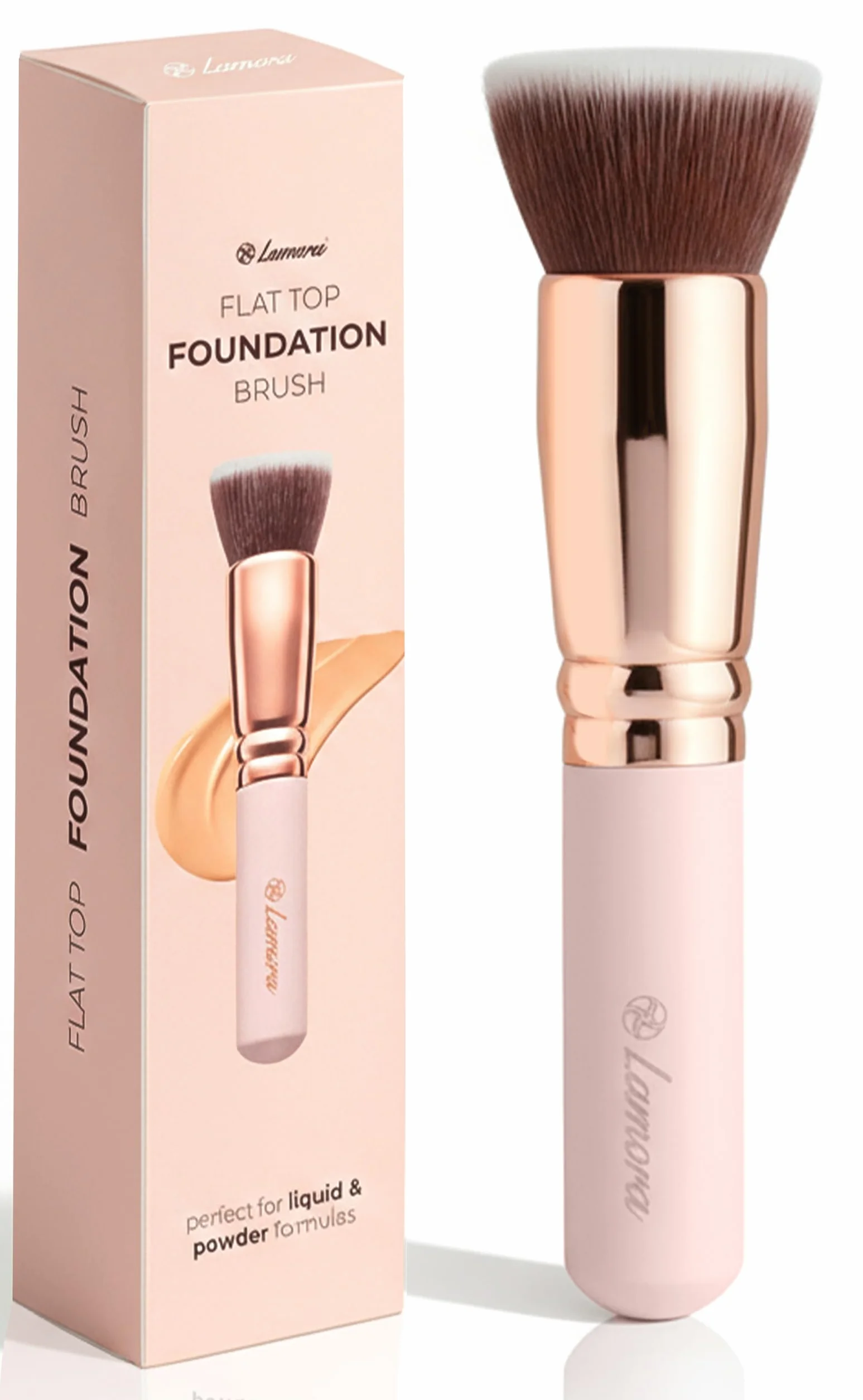 Pennello Flat Top Kabuki Viso per Fondotinta Liquido, Cipria, Crema Minerale - Setole Sintetiche Professionali