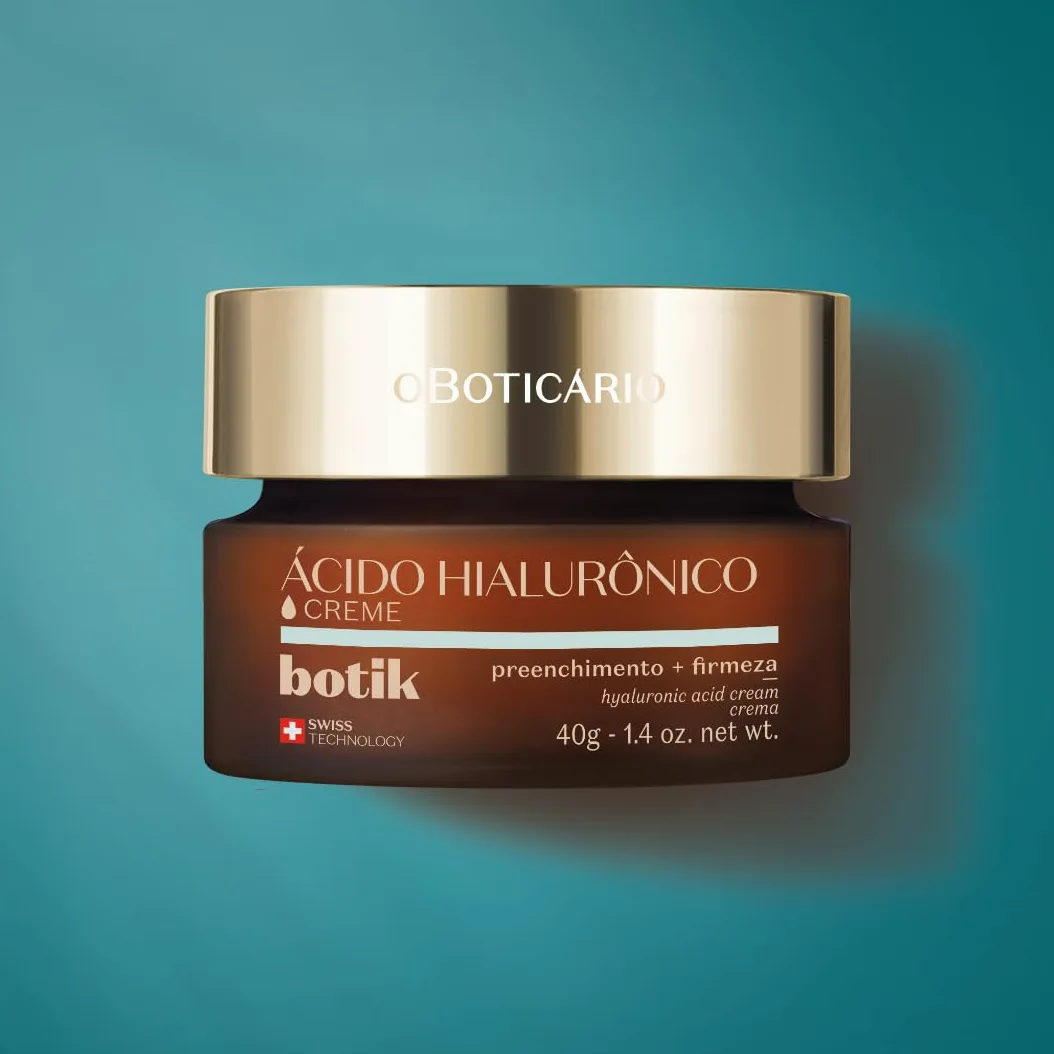 O Boticário Botik - Crema viso con acido ialuronico, riempie le rughe, aumenta la compattezza della pelle e la pelle morbida e riposata, 40 g