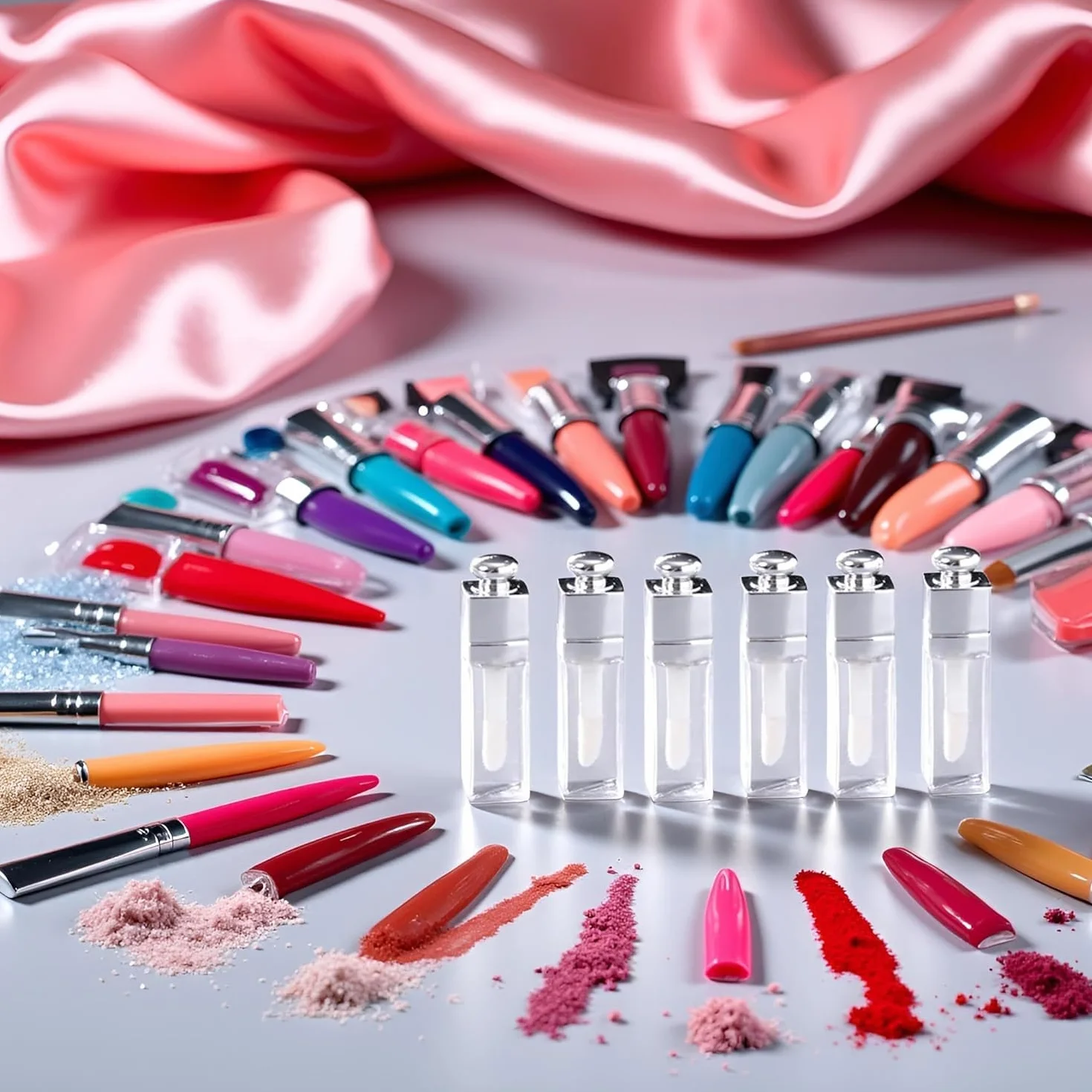 6 contenitori vuoti trasparenti per lucidalabbra, trasparenti, ricaricabili, mini contenitori per rossetto, per trucco fai da te, lucidalabbra, labbra (3 ml)