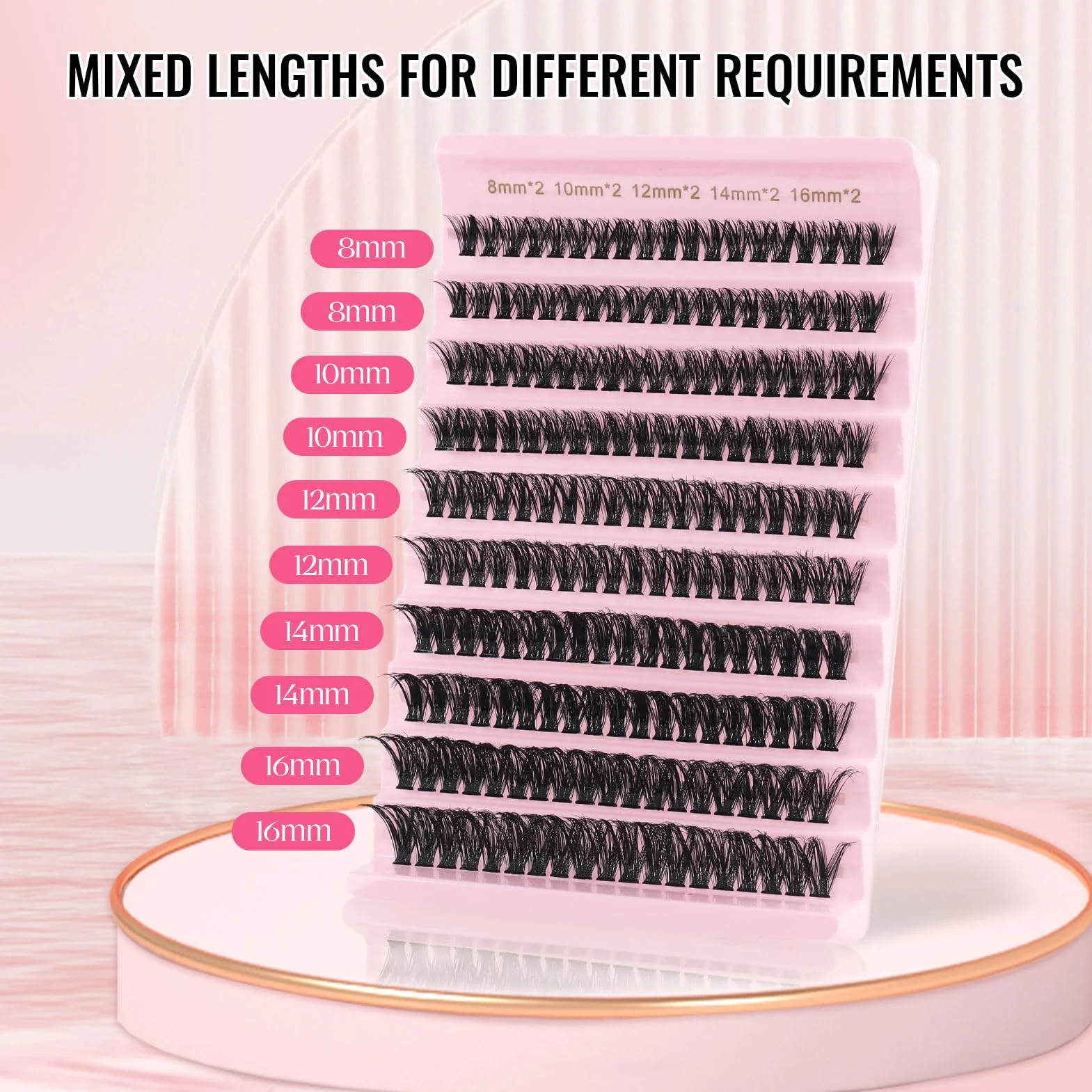 Sixstarhair 60D Volume Lash Clusters Kit 8-16mm DIY Eyelash Extension con Bond e Dispositivo di Rimozione