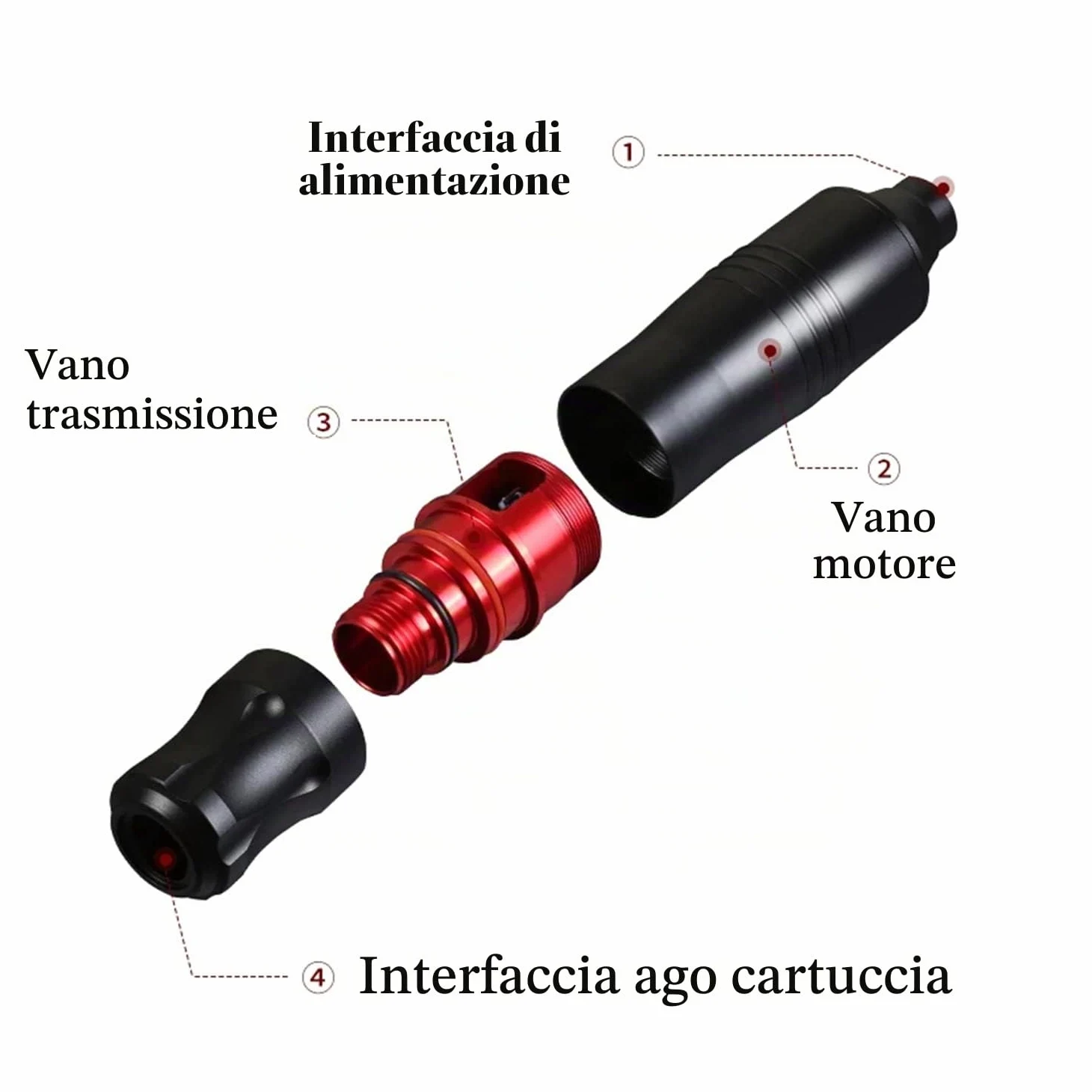 Kit Completo per Macchinetta per Tatuaggi, Inchiostri per Tatuaggi a 20 Colori, Kit per Tatuaggi Rotanti per Principianti, 20 Cartucce ad Ago, Kit Penna per Tatuaggi con Custodia (nero)