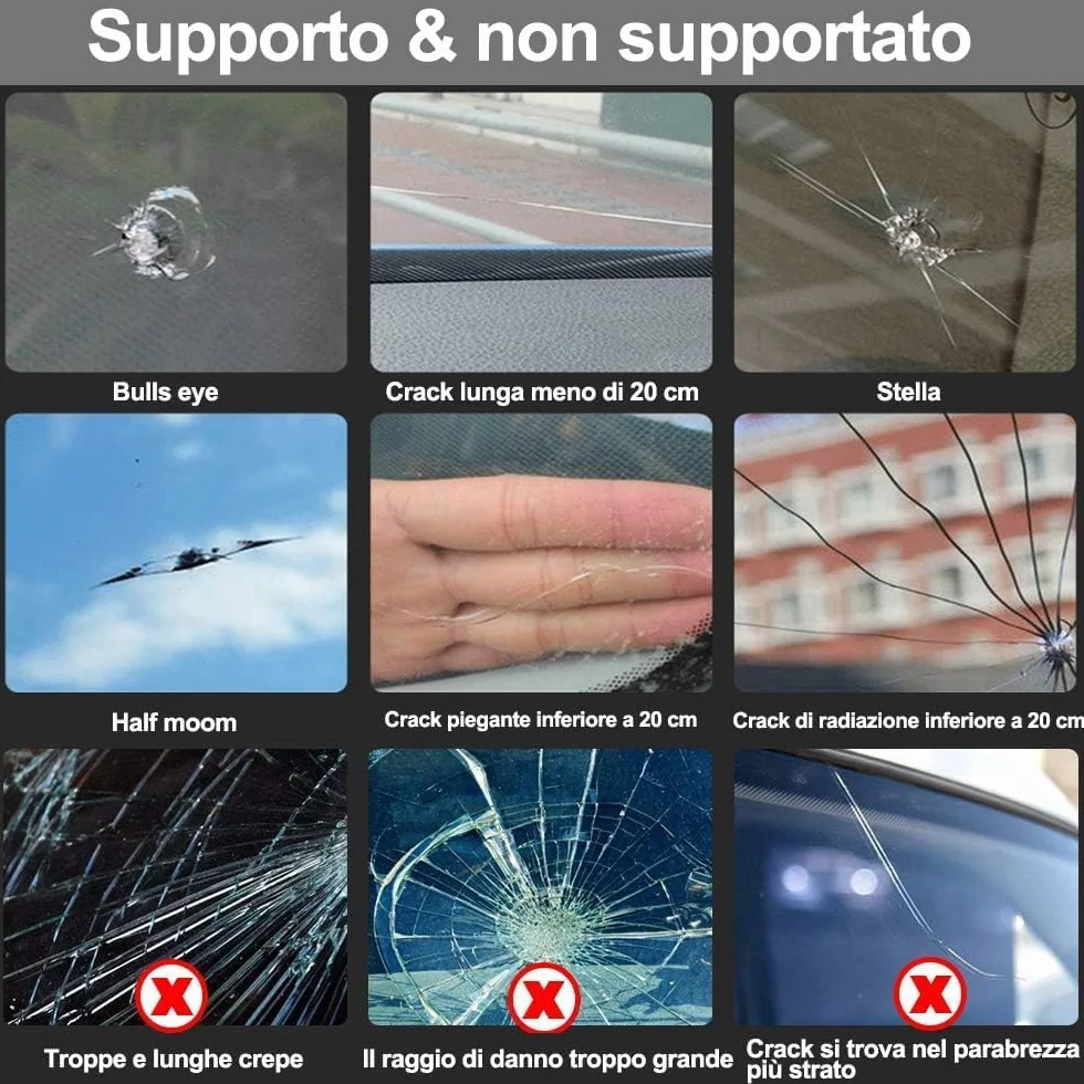 Manelord Auto Kit Riparazione Parabrezza con Resina per Vetri Auto