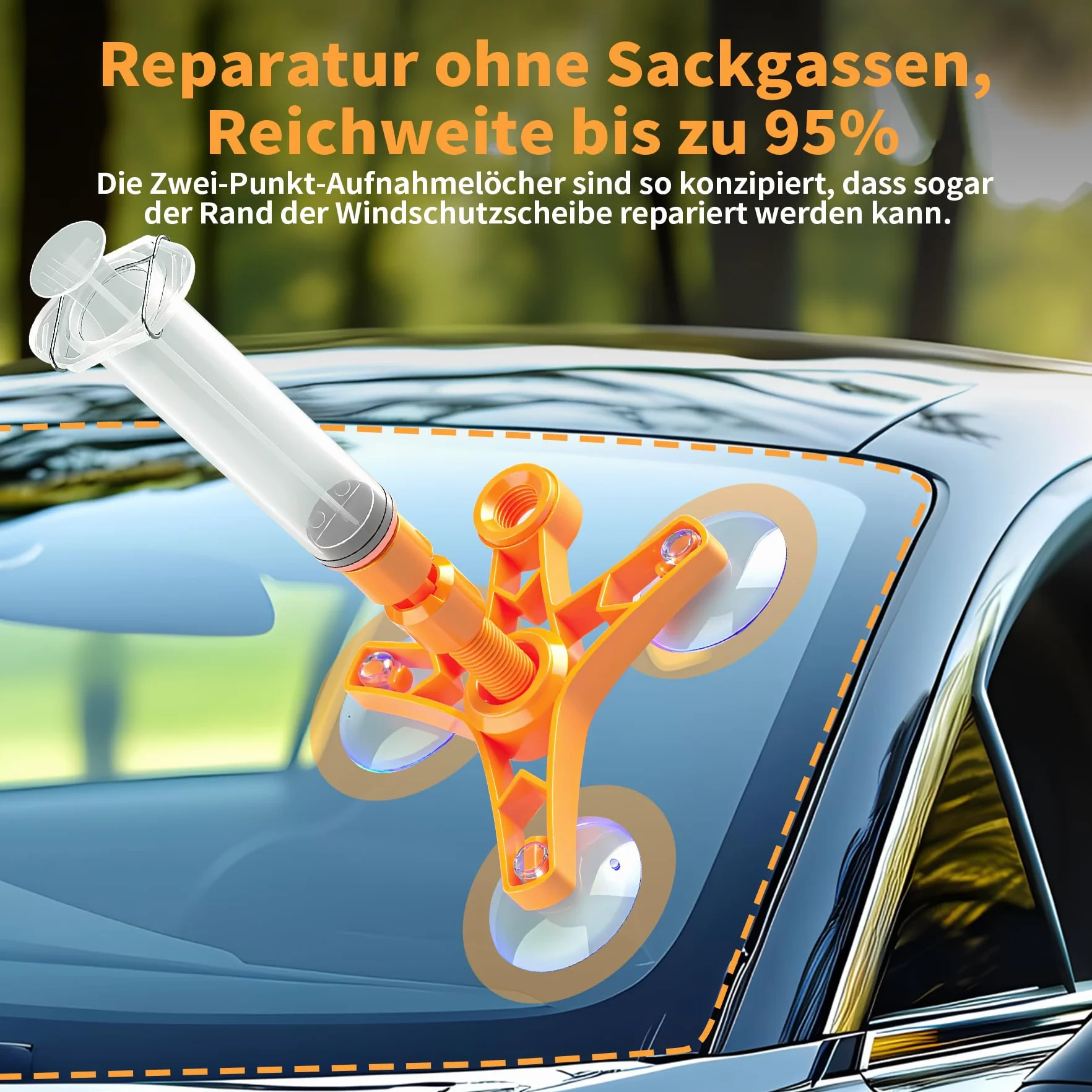 Kit Professionale Riparazione Parabrezza per Danni da Pietrisco, Universale per Vetri Auto