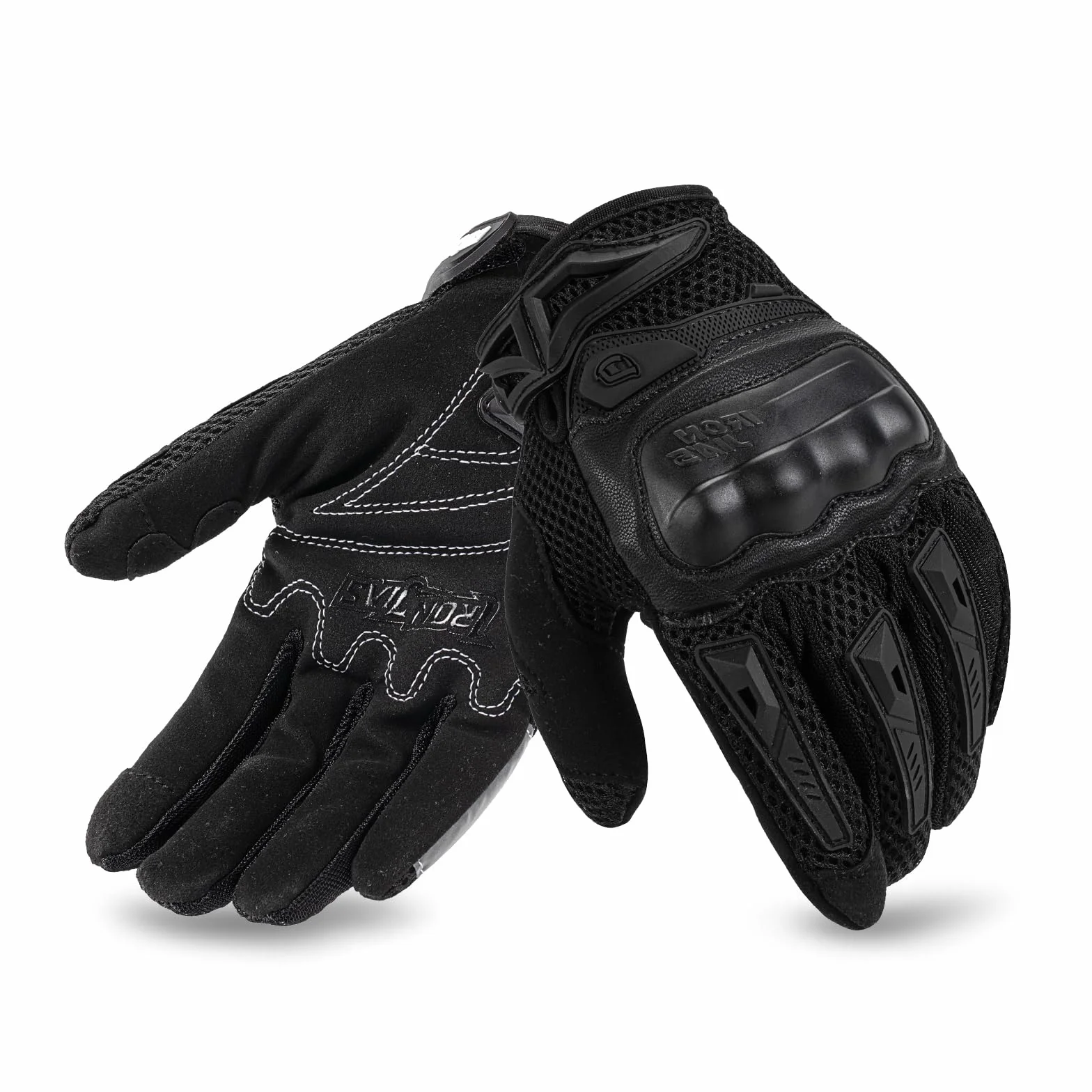 Guanti Moto Uomo Estivi Touch Screen Leggero Impermeabile Traspiranti Protezione Guscio Duro Resistente Usura Nero