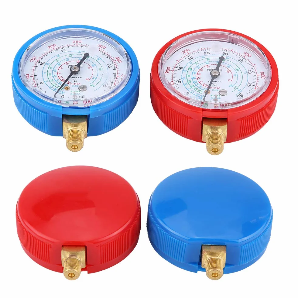 Kit Manometro per Condizionatore d'Aria, Manometri Alta e Bassa Pressione per Refrigeranti R410A R134A R22