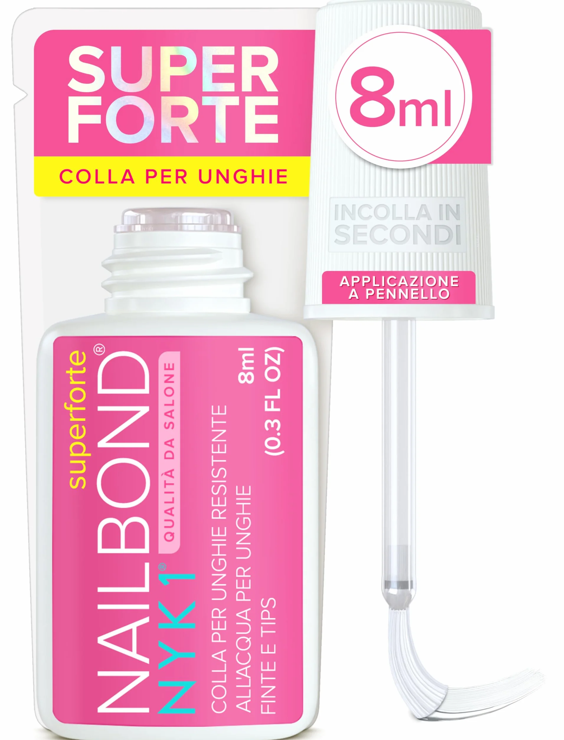 NYK1 NailBond Colla Per Unghie Finte Extra Forte Professionale 8ml