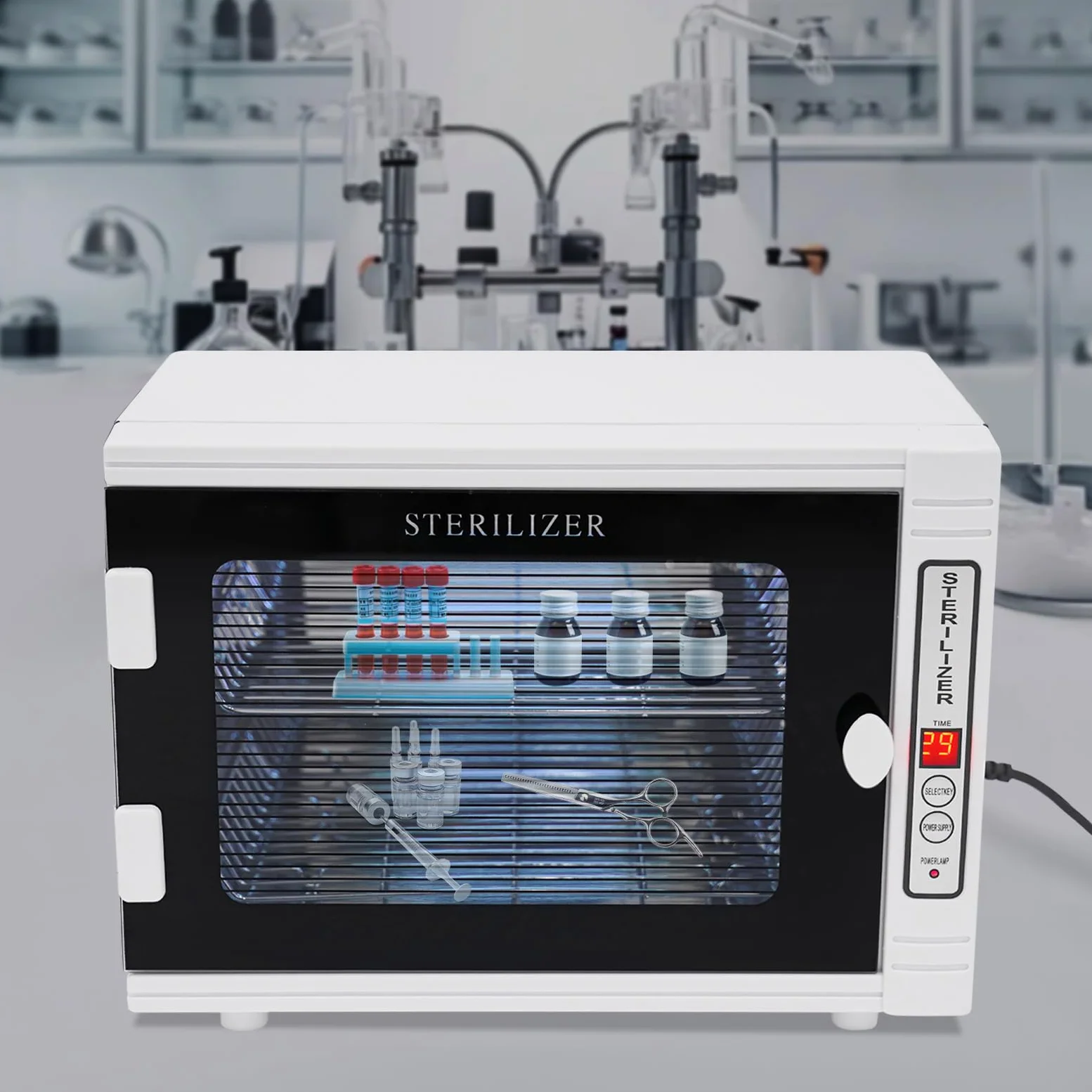 Armadietto disinfettante UV, sterilizzatore per manicure, sterilizzatore UV, sterilizzatore per unghie, ad alta efficienza, sterilizzatore per unghie, con timer per cosmetici, studi di piedi,