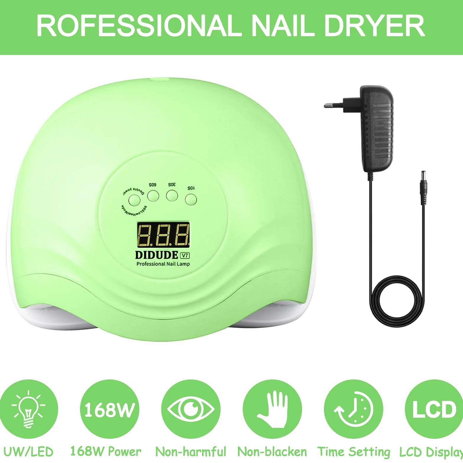 Lampada LED Unghie UV Professionale,168W Asciuga Unghie con Sensore Di Avvio Automatico,Display LCD e 4 Timer (10/30/60/99s),Per Manicure/Pedicure Lampada Asciuga Smalto Semipermanente