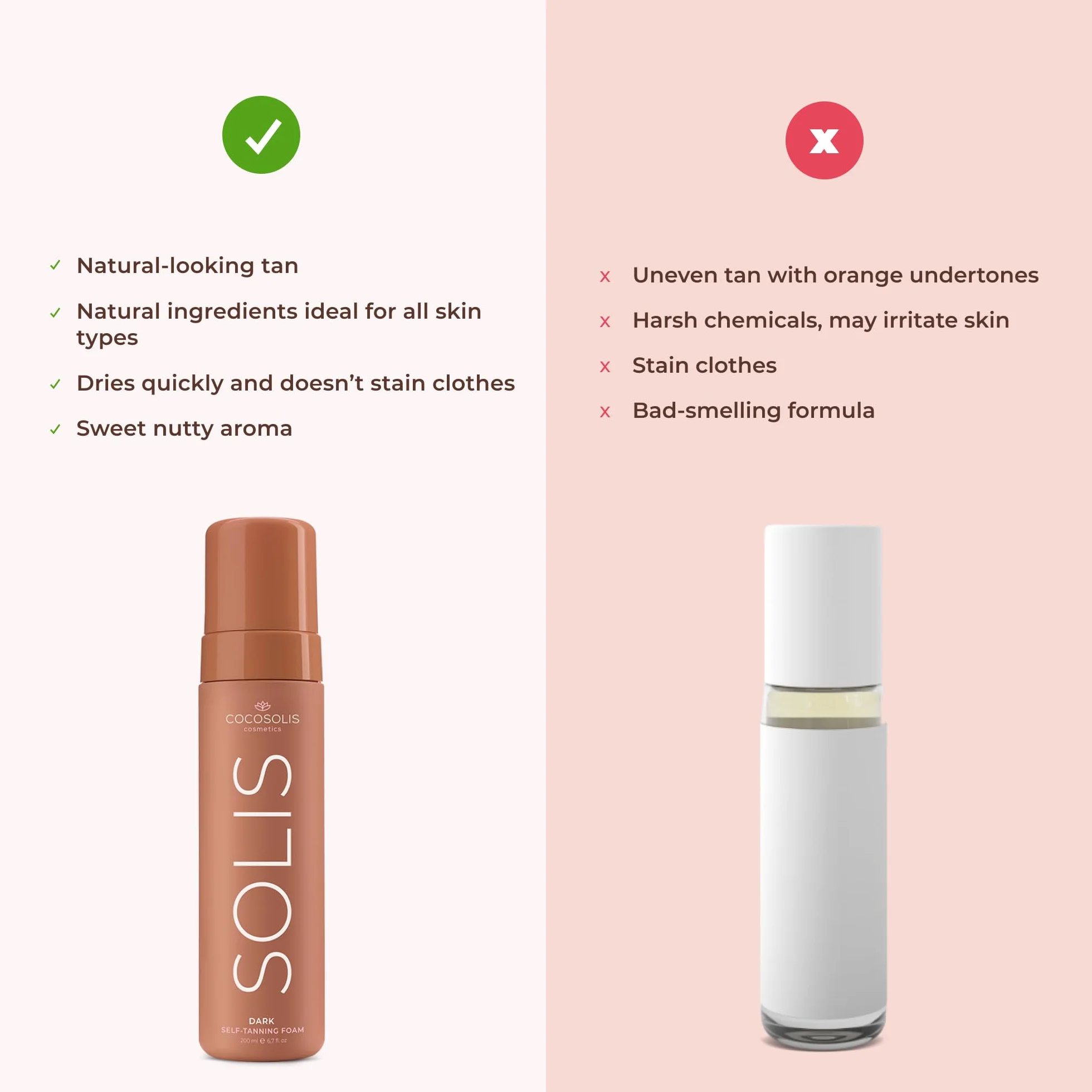 COCOSOLIS SOLIS Dark Autoabbronzante per viso e corpo, mousse per unabbronzatura naturale e di lunga durata, con DHA vegetale (200 ml)