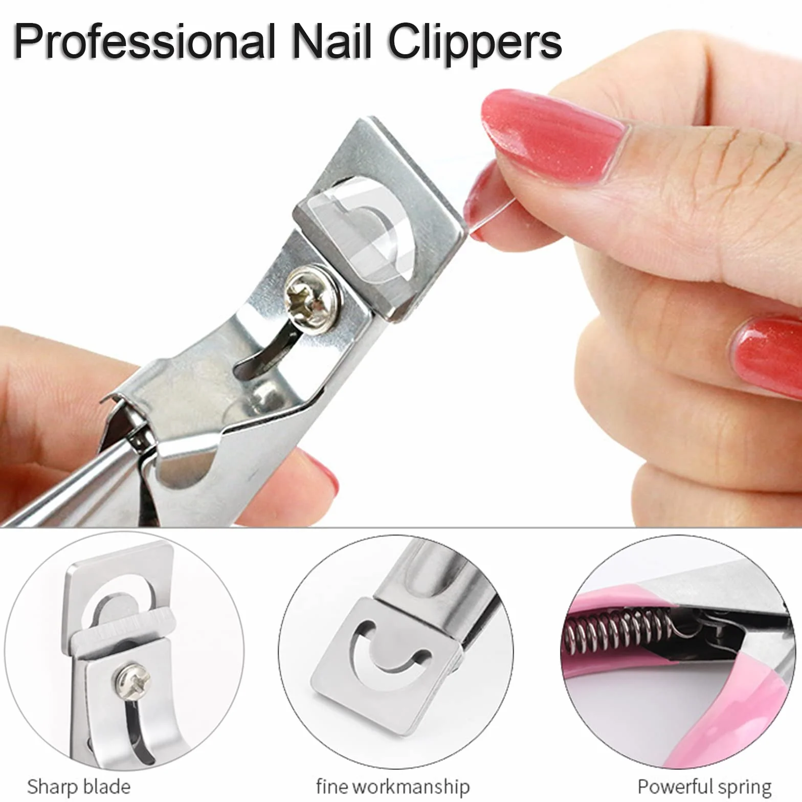 Tronchese Unghie Finte Professionale per Unghie Acriliche e Gel, Rosa