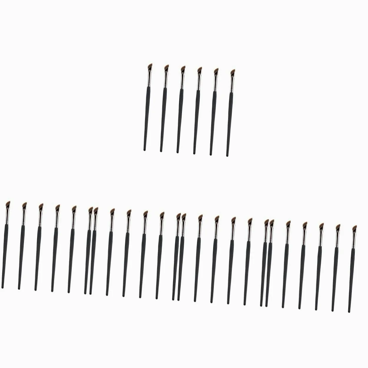 minkissy 30pezzi Pennelli Per Trucco Occhi Spazzole Angolate Per Ombretto Eyeliner e Con Manico Ergonomico Per Applicazione Facile e Comfort