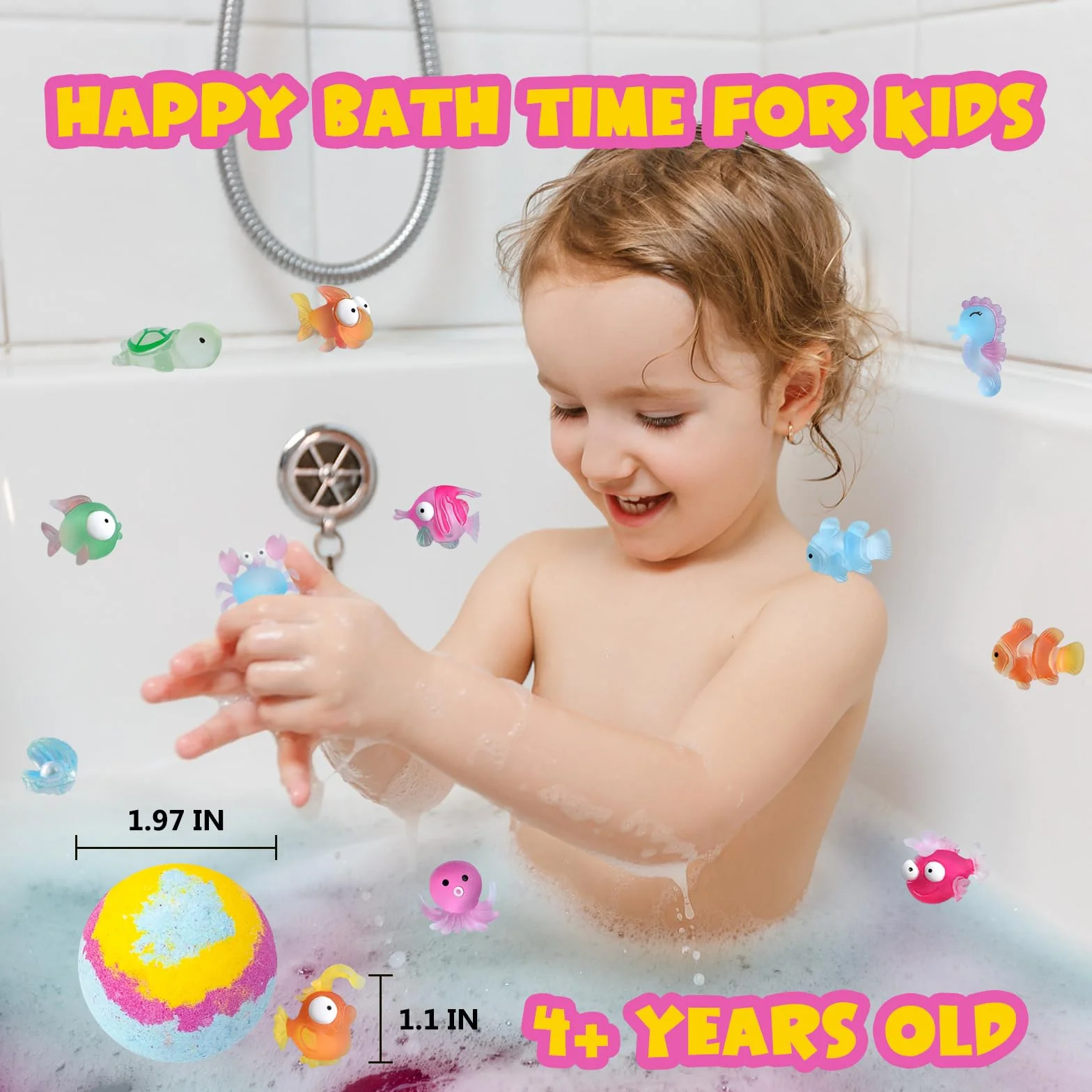 Bombe da bagno per bambini, 12 unità, bombe da bagno con giocattolo a sorpresa all'interno, bombe da bagno in schiuma naturale e organica, regali di Pasqua per bambini e bambine