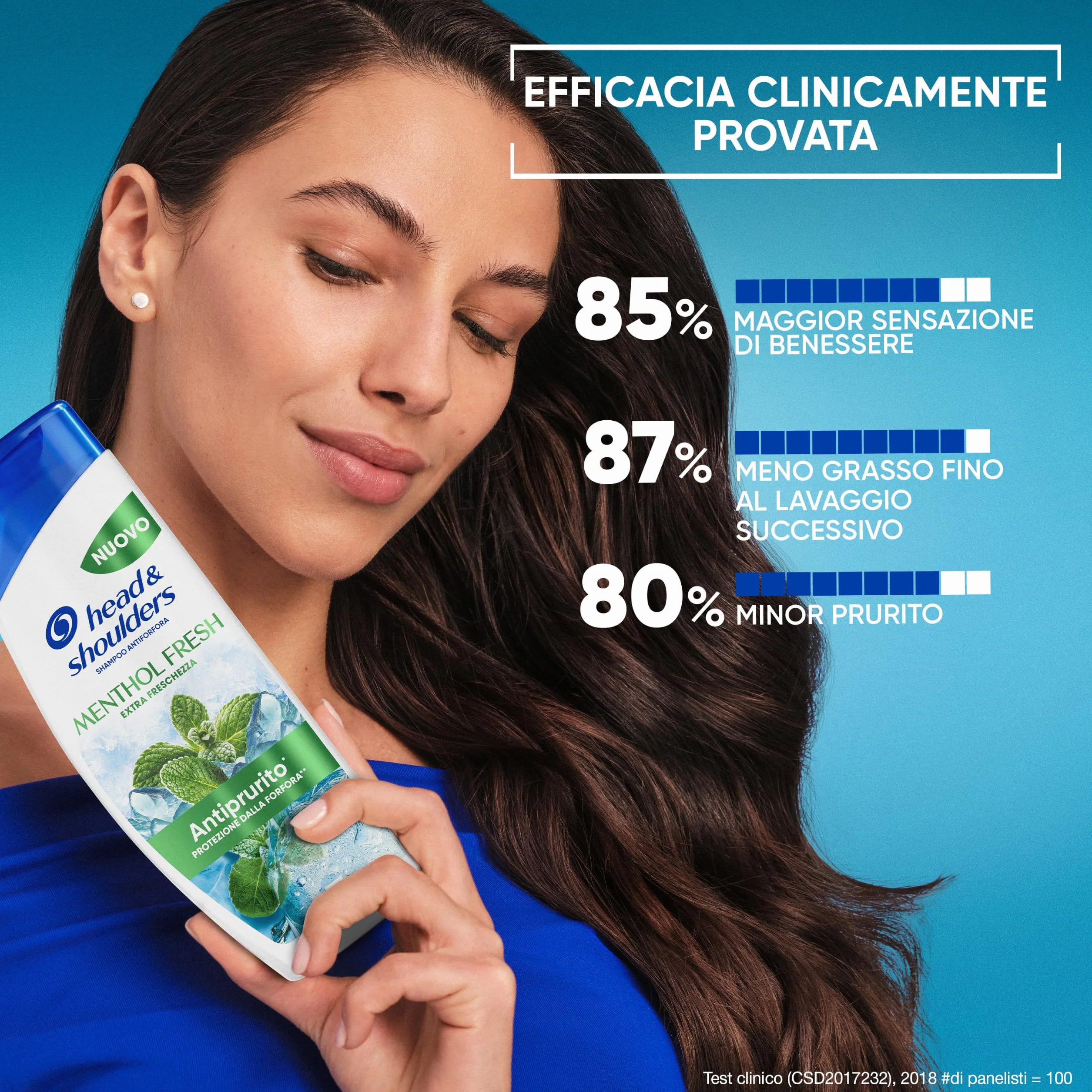 Head & Shoulders Menthol Fresh Shampoo Antiforfora 250ml X6, Uso Quotidiano