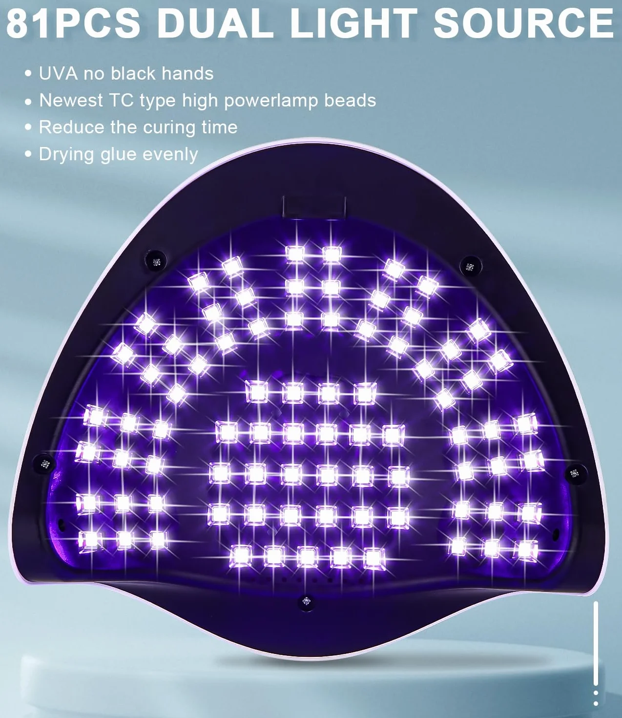 380W Lampada UV LED Unghie, Professionale 81 sfere di lampada a LEDs, Semipermanente Curare Rapidamente Pedicure Fornetto per Tutti i Smalti, Automatico Sensore per Manicure a Casa e in Salone