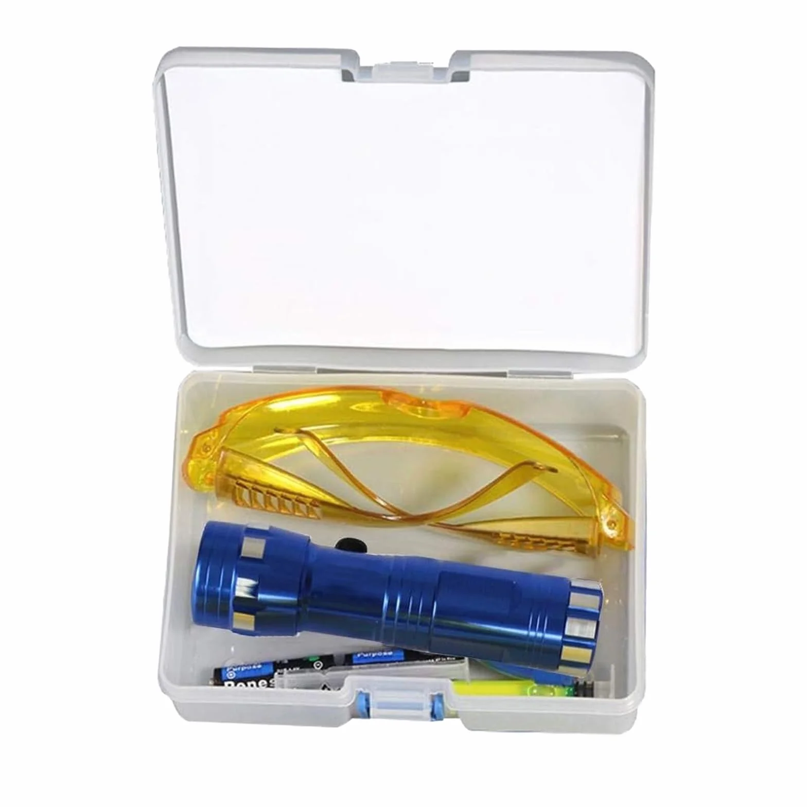 Kit rilevatore di perdite AC per auto con torcia e occhiali fluorescenti