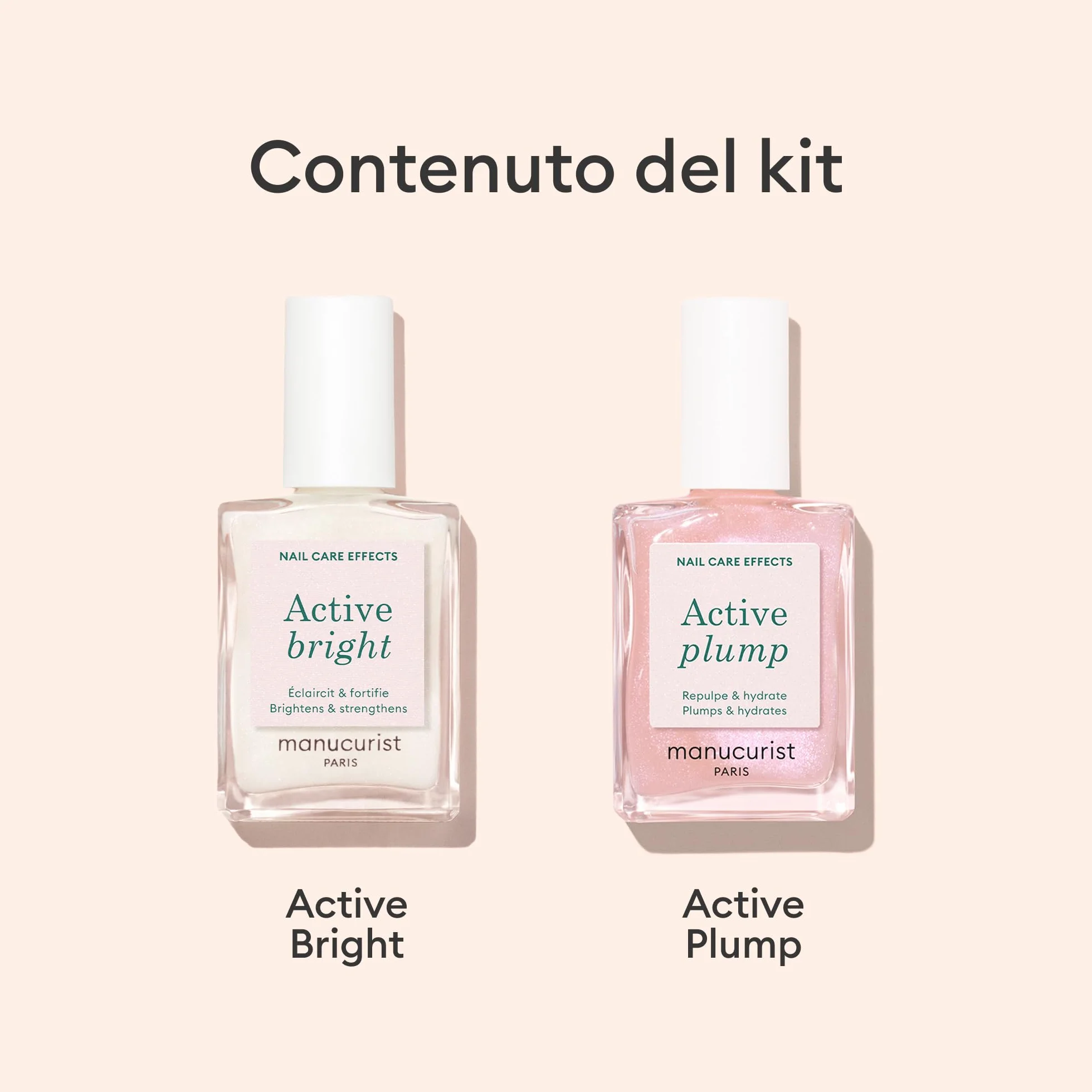 Manucurist Active Icons Duo Smalto Unghie Set - Active Bright, Active Plump - Cofanetto Regalo Donna
