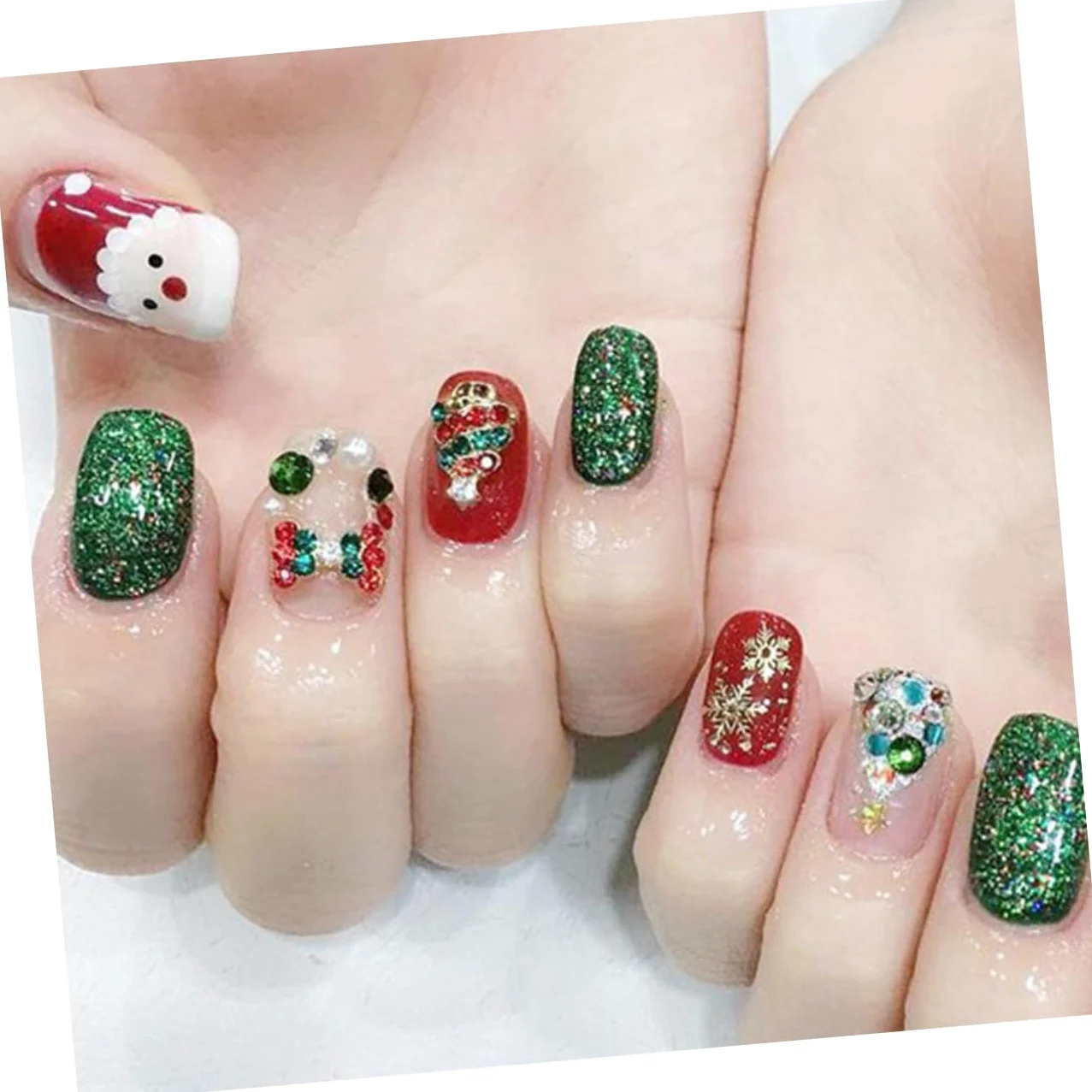 Didiseaon 5 Set Adesivi Per Unghie Natalizi Ciondoli Per Unghie Da Donna Manicure Decorativa Decorazioni Per Unghie Fai Da Te Gioielli Per Unghie Decorazione Per Unghie Lega Pezzi * 5