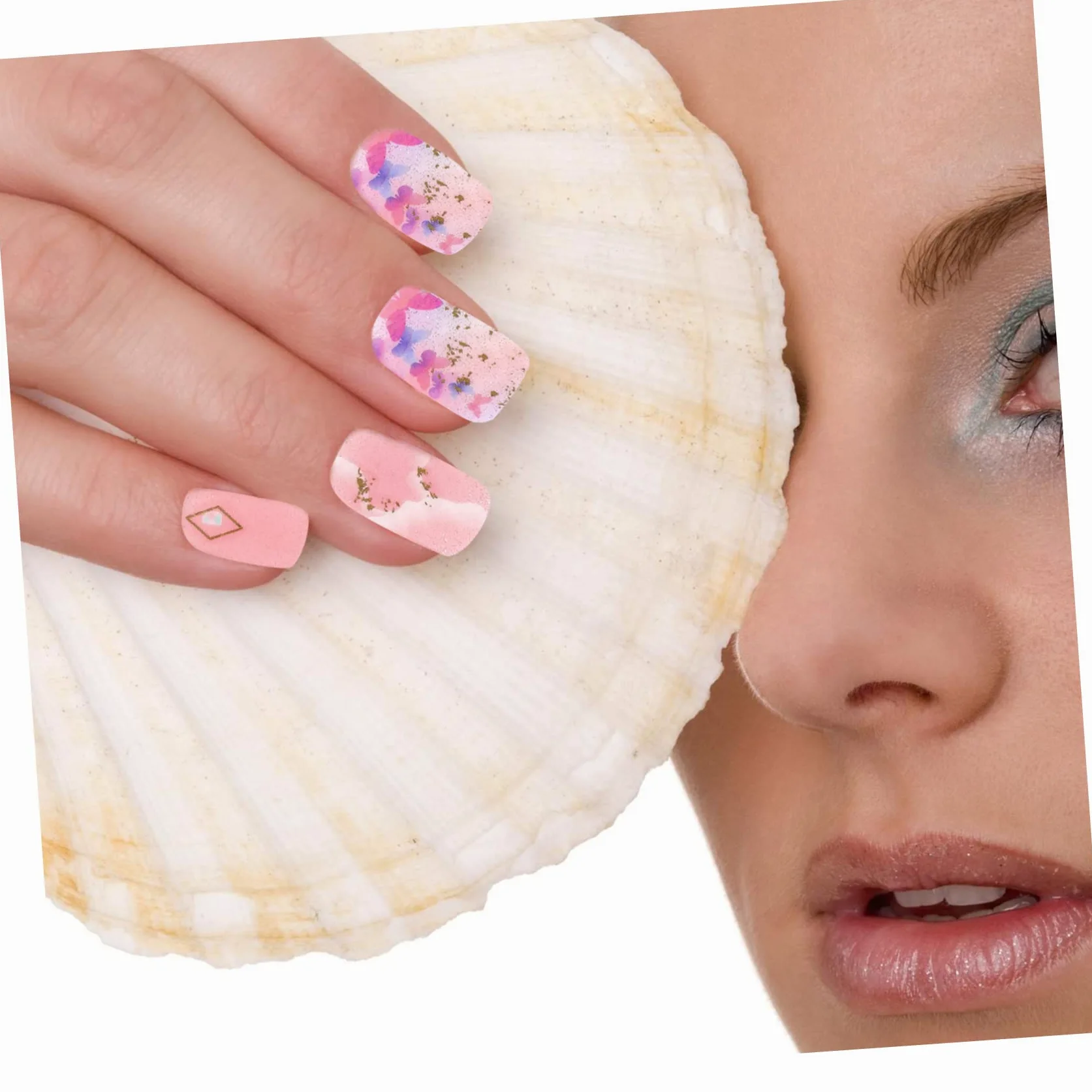 Healeved 5sets Adesivi Per Unghie Design Decorazioni Per Unghie Facili Applicare e Resistenti All Per Manicure Te