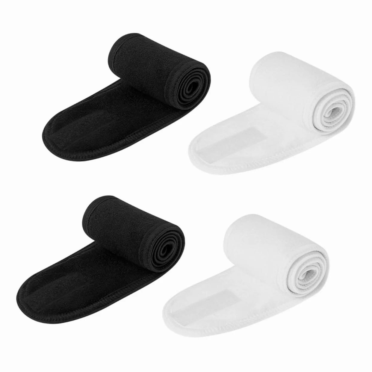 Didiseaon 12pezzi Fasce Elastiche Assorbenti Per Donna Con Chiusura Per Spa Yoga e Makeup Di Bianche e Nere Comode e Pratiche Per Lavaggio Del Viso e La Della