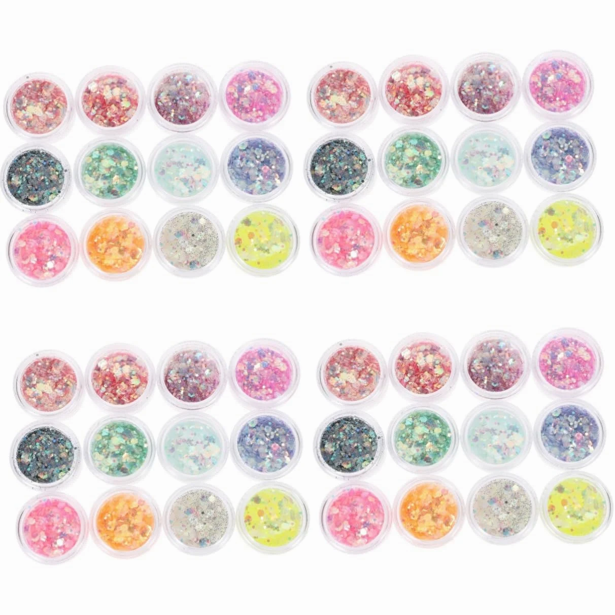 MAGICLULU 48 Scatole Glitter Gel Corpo Olografico Sirena Fiocchi Trucco Degli Occhi Ombretto Trucco Ombretto Sirena Paillettes Liquido Corpo Viso Chiodo Paillettes Fai Da Te Chiodo Fluido