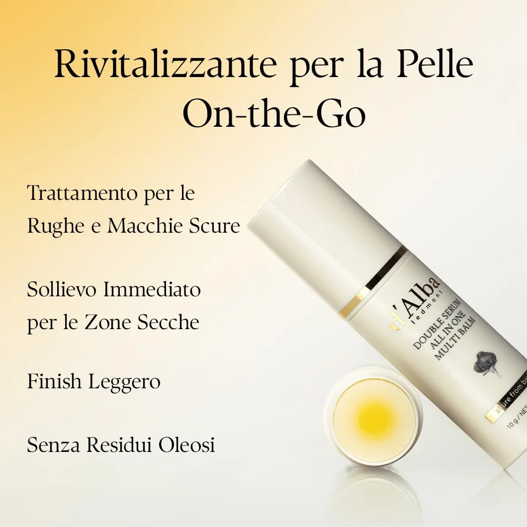 d'Alba Stick Balsamo Multiuso All-in-One Tartufo Bianco Italiano, Cura della Pelle Vegana, Trattamento 3 in 1 per il Rimedio delle rughe, per il Trattamento degli Occhi, Cura della Pelle Coreana