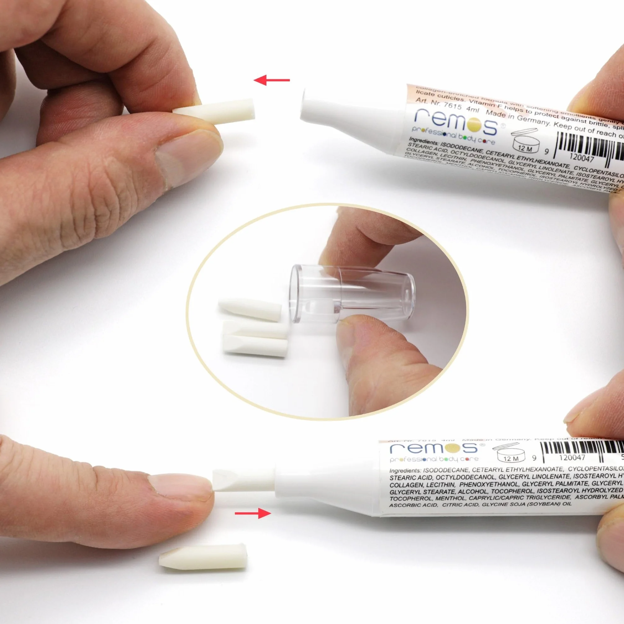 REMOS Penna all'olio per cuticole con collagene per spingere indietro e nutrire le cuticole