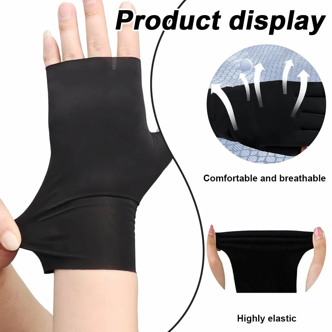 Guanti U V per Unghie in Gel, Anti UV, UPF200+, Guanti per Manicure, Guanti senza Dita Anti UV, per Manicure, Asciugatrice, Cura della Pelle delle Unghie, Fingerless, per la Casa, Outdoor (Nero)