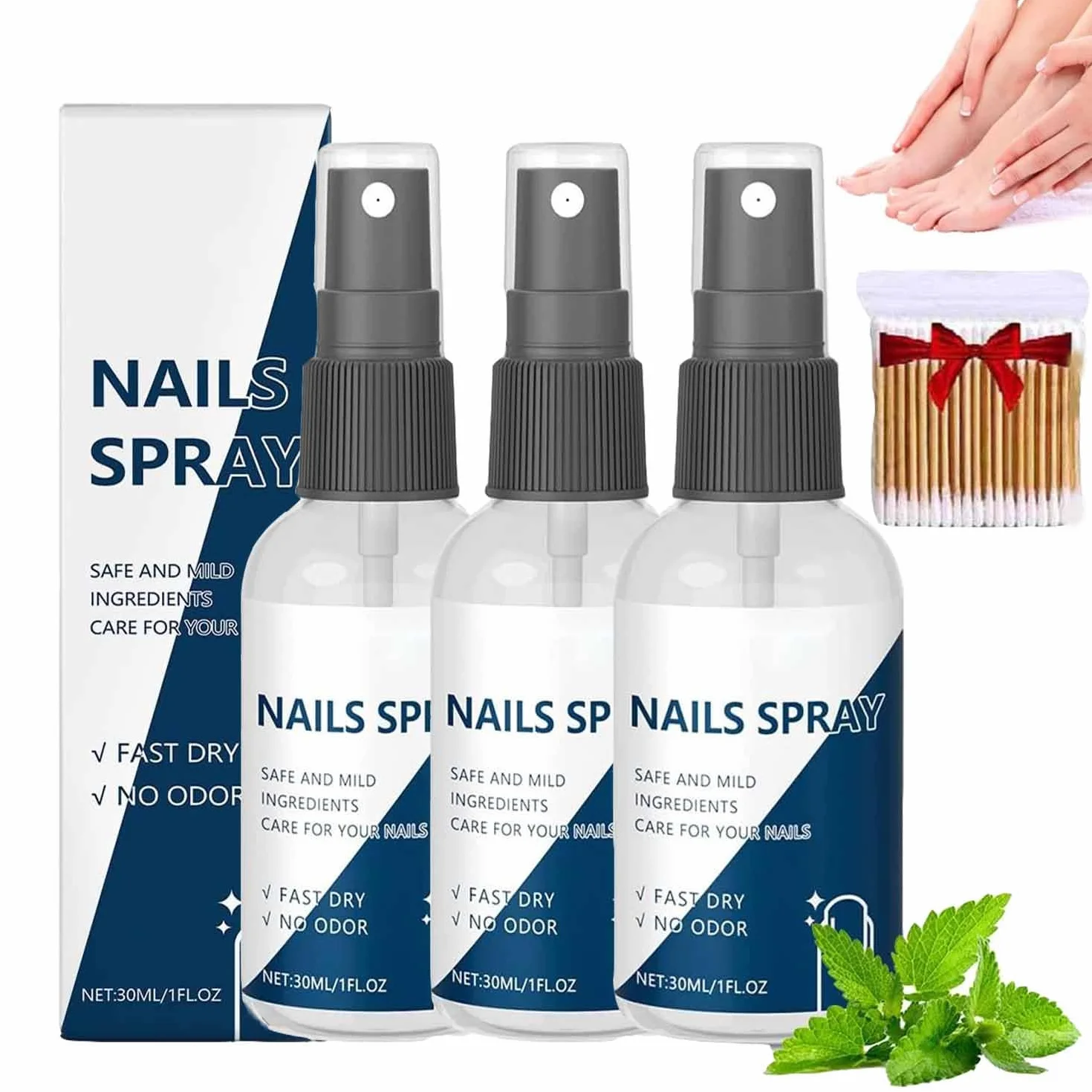 3 pezzi Spray Idratante Per La Cura Delle Unghie,Cura Nutriente Per Unghie Danneggiate Delle Mani E Dei Piedi,Mantiene I Piedi Freschi E Asciutti Tutto Il Giorno,Non Grassa,Per Tutti I Tipi Di Unghie