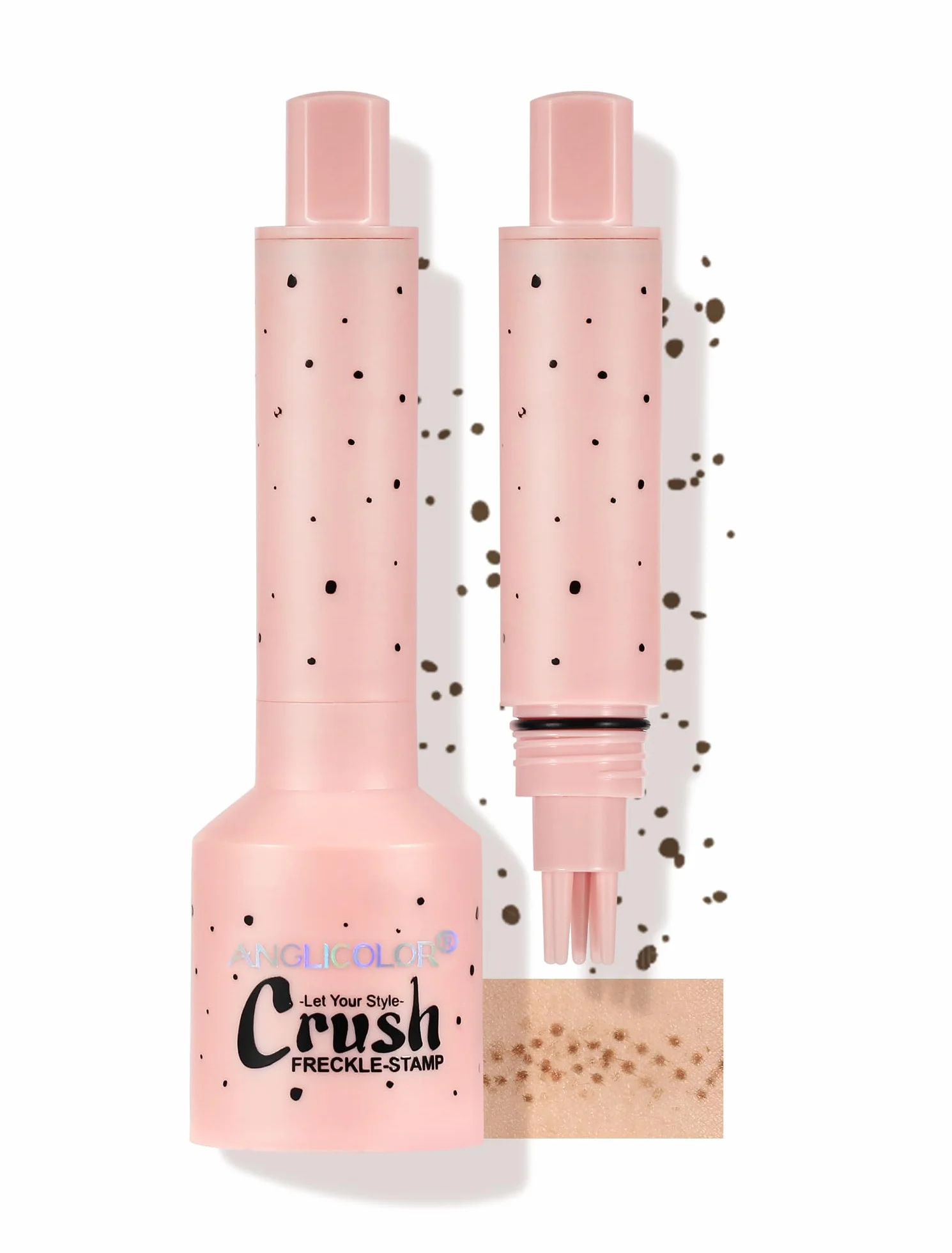 Anglicolor Lentiggini Finte,Freckle Maker,Timbro per lentiggini,lunga durata, impermeabile,a prova di sbavature,facile trucco naturale baciato dal sole, adatto a tutti i tipi di pelle (#02 Medium)