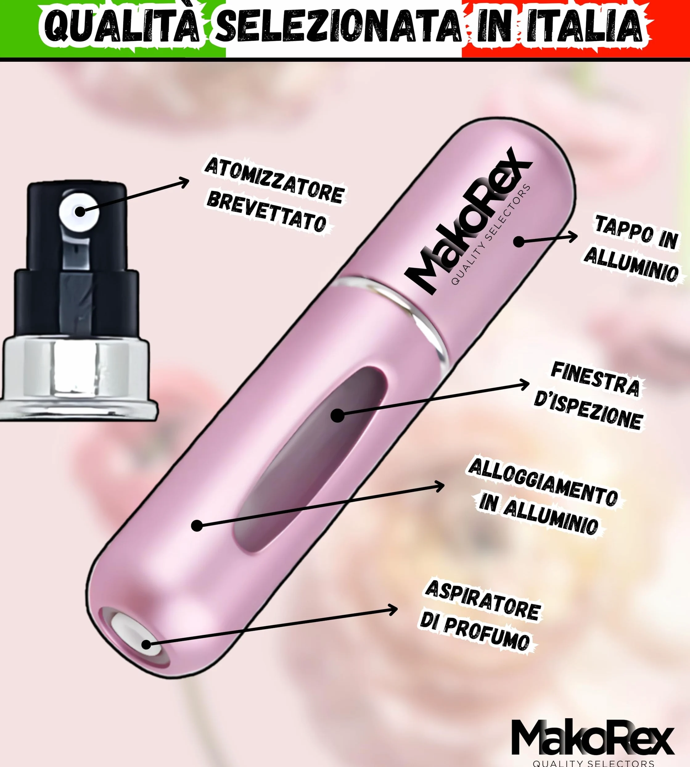 Yo.dey.ma Adriana Profumo Donna Offerta Eau de Parfum 100 ml con Note di Ribes Nero e Rose - Idee Regalo Donna incluso MakoRex Spruzzino Nebulizzatore Portaprofumo da Viaggio Ricaricabile da 5 ml Rosa