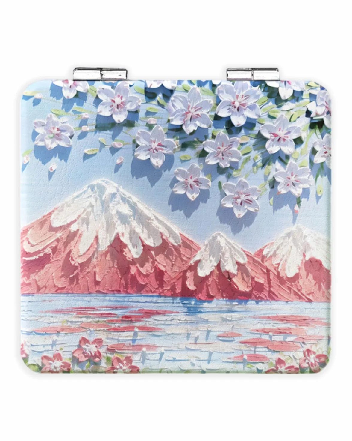 Specchio Compatto Pieghevole Ingranditore 1x/2x Fiore Retrò Portatile per Trucco da Viaggio