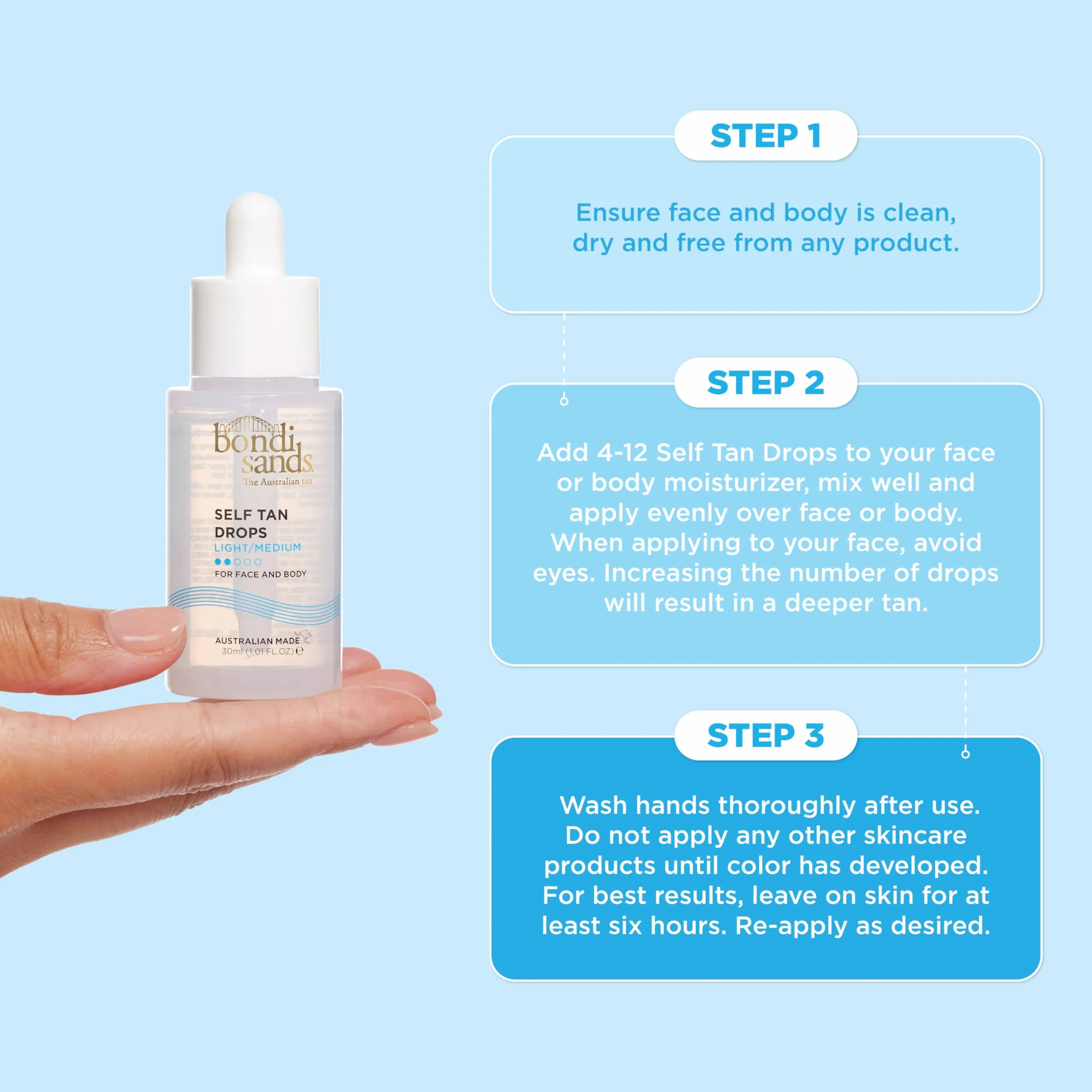 Bondi Sands Face Drops Light/Medium 30ml