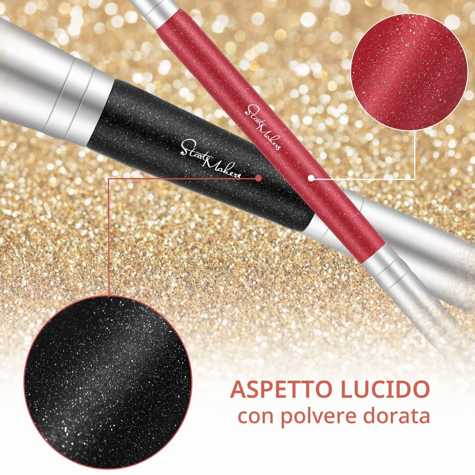 Pennello Fondotinta Start Maker 2 pezzi Doppio Terminale 2-in-1 Kabuki Pennelli Make Up per Fondotinta Liquido, Cipria, Blush, Correttore, Ombretto, Contouring Viso Pennello Trucco