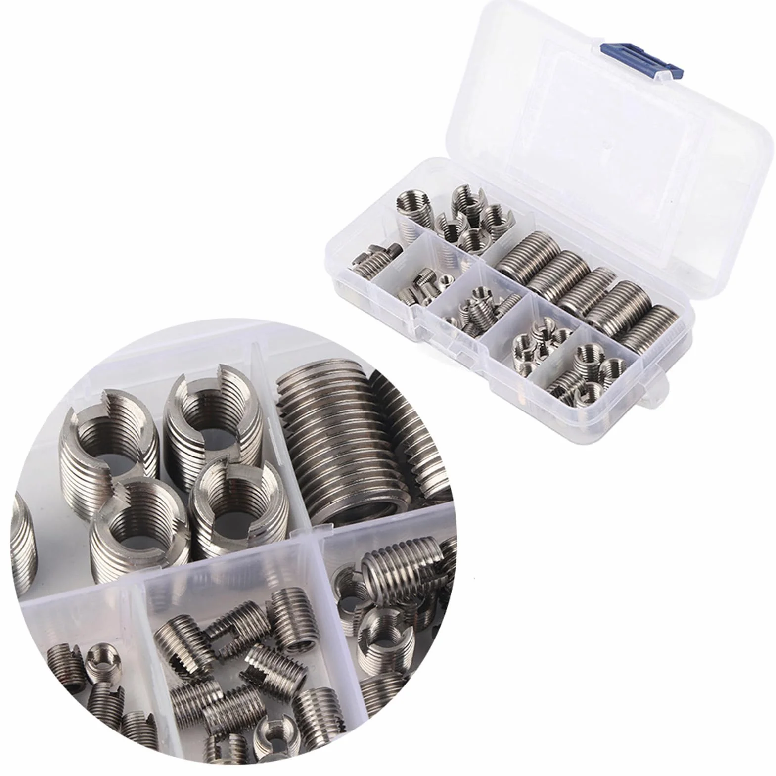 Inserti filettati autofilettanti in acciaio inossidabile, kit M3 M4 M5 M6 M8 M10 M12, 50 pezzi