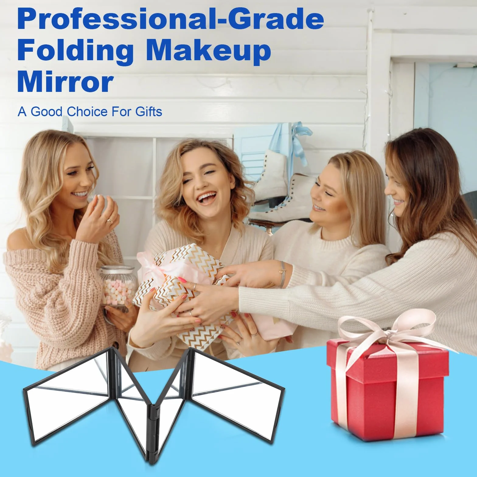 Specchio Pieghevole 360° Portatile per Trucco e Taglio Capelli
