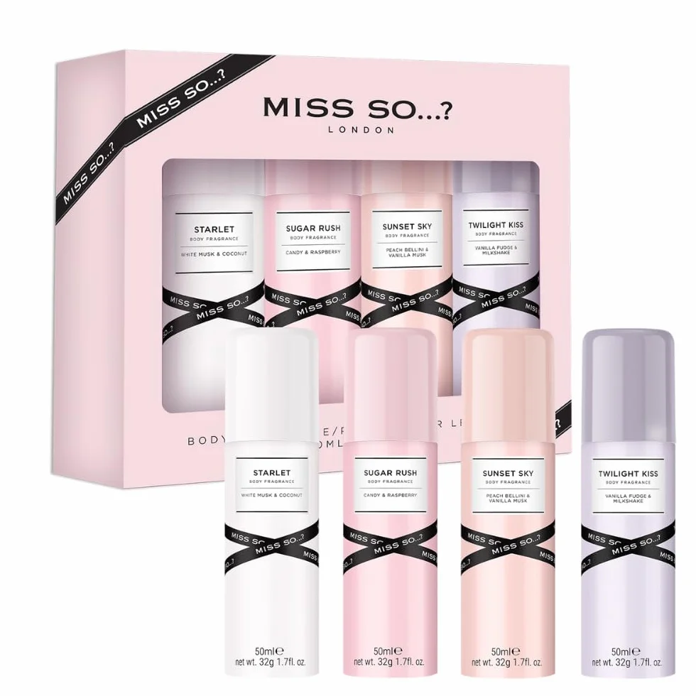 Miss So...? Mini Galore Womens Perfume Mist Gift Set 4x50ml