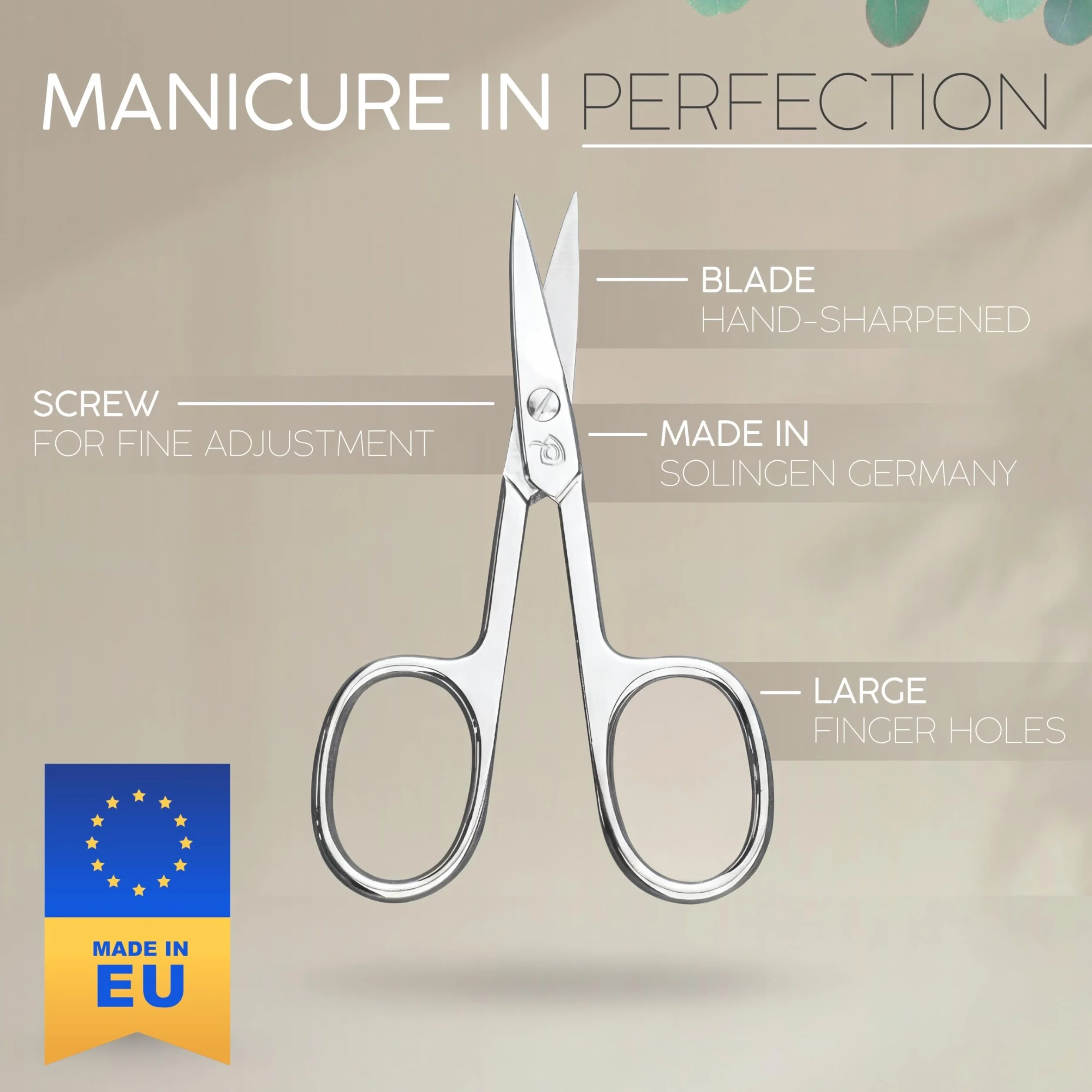 Zestaw do manicure 4-częściowy z pilnikiem Solingen, nożyczki do paznokci, elegancki i kompaktowy
