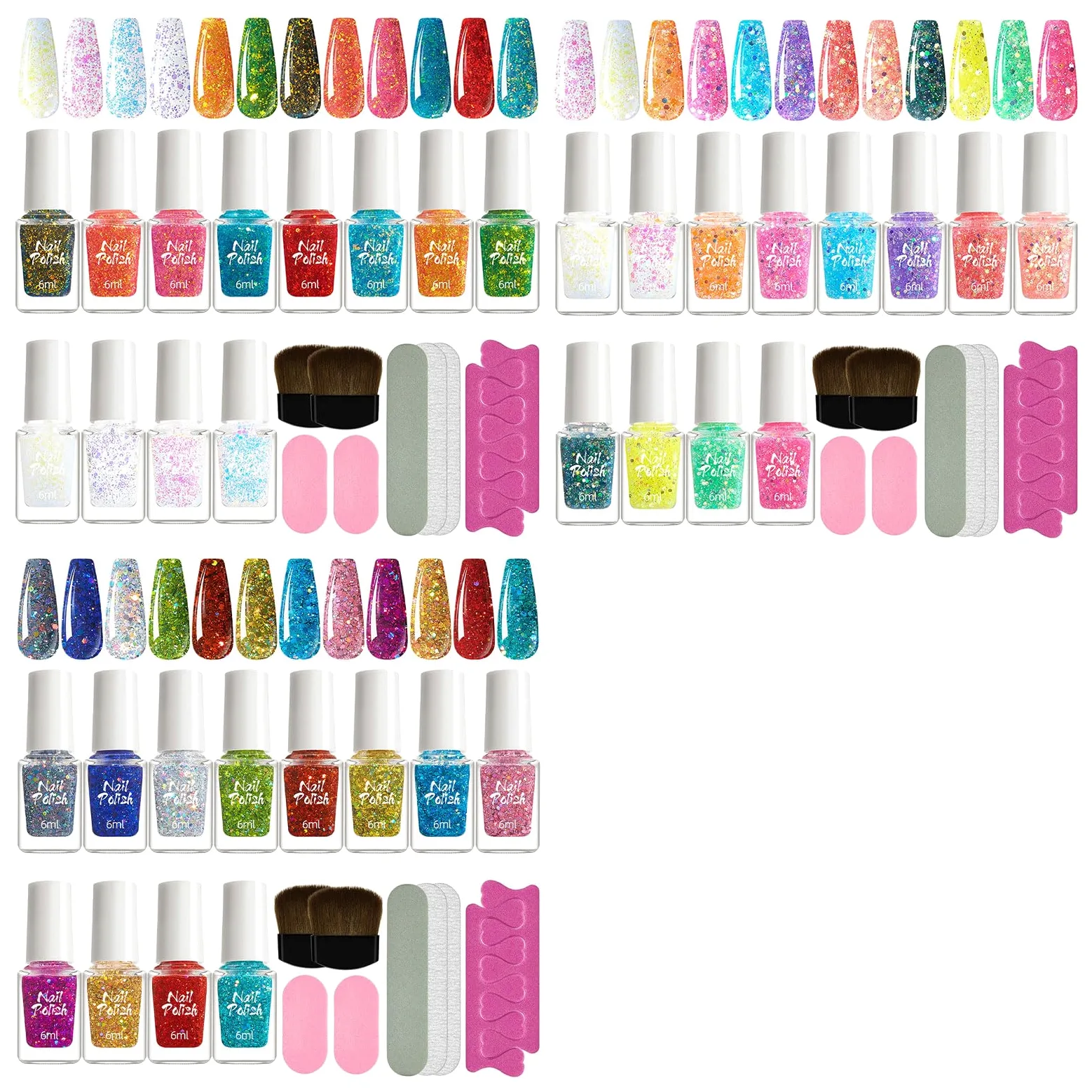 Set di 12 colori per unghie in gel con lima divisore per dita dei piedi, pennello per saloni di arte, accessori per casa, feste